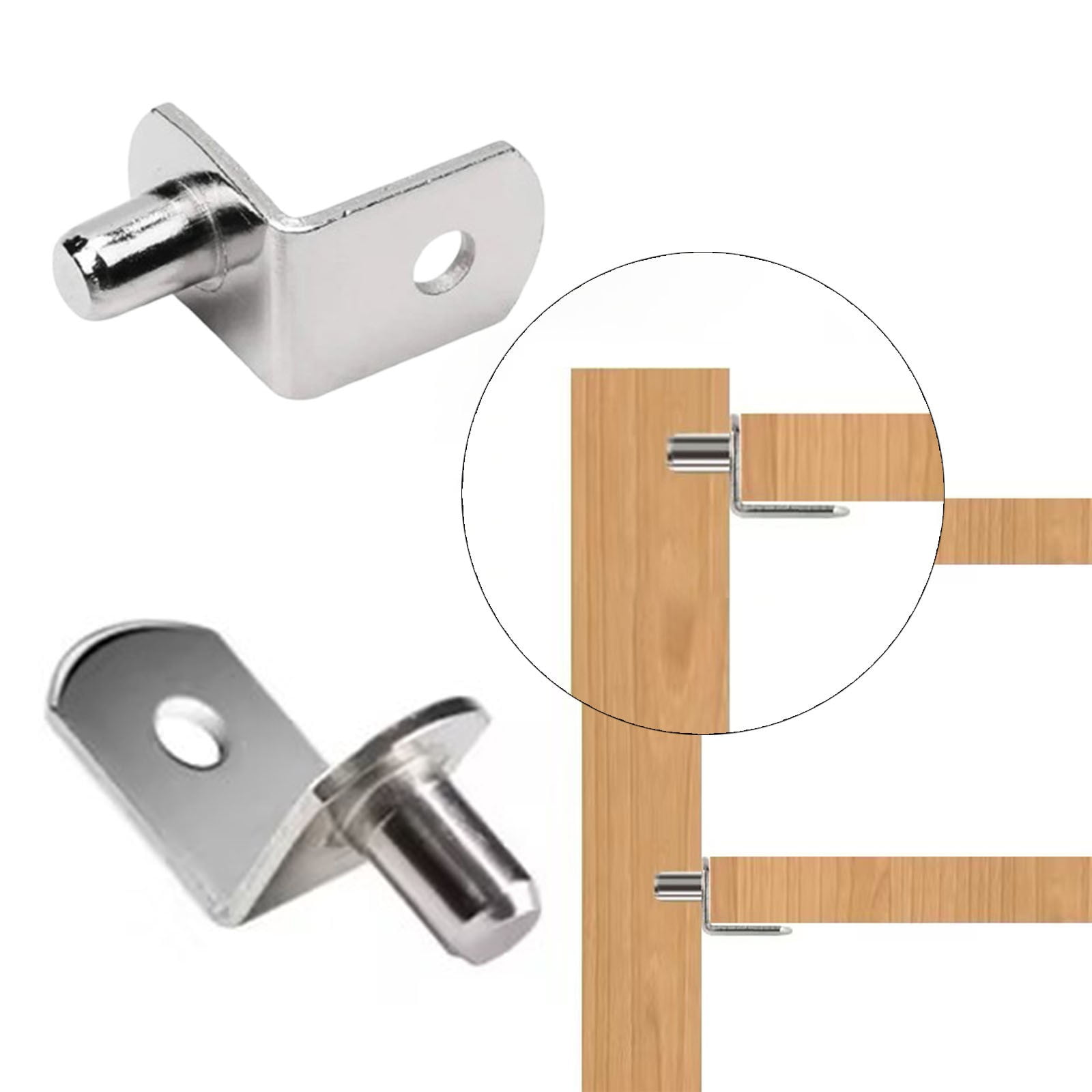Shelf Pins, L-Shaped Metal Support Pegs, Bracket-Style Clips for Bookshelf Kitchen Cabinet Cupboard Shelves Holders, Shelf Pegs with Hole for Cabinet Closet, 1 Pcs, 1.08x0.50x0.63 1.08