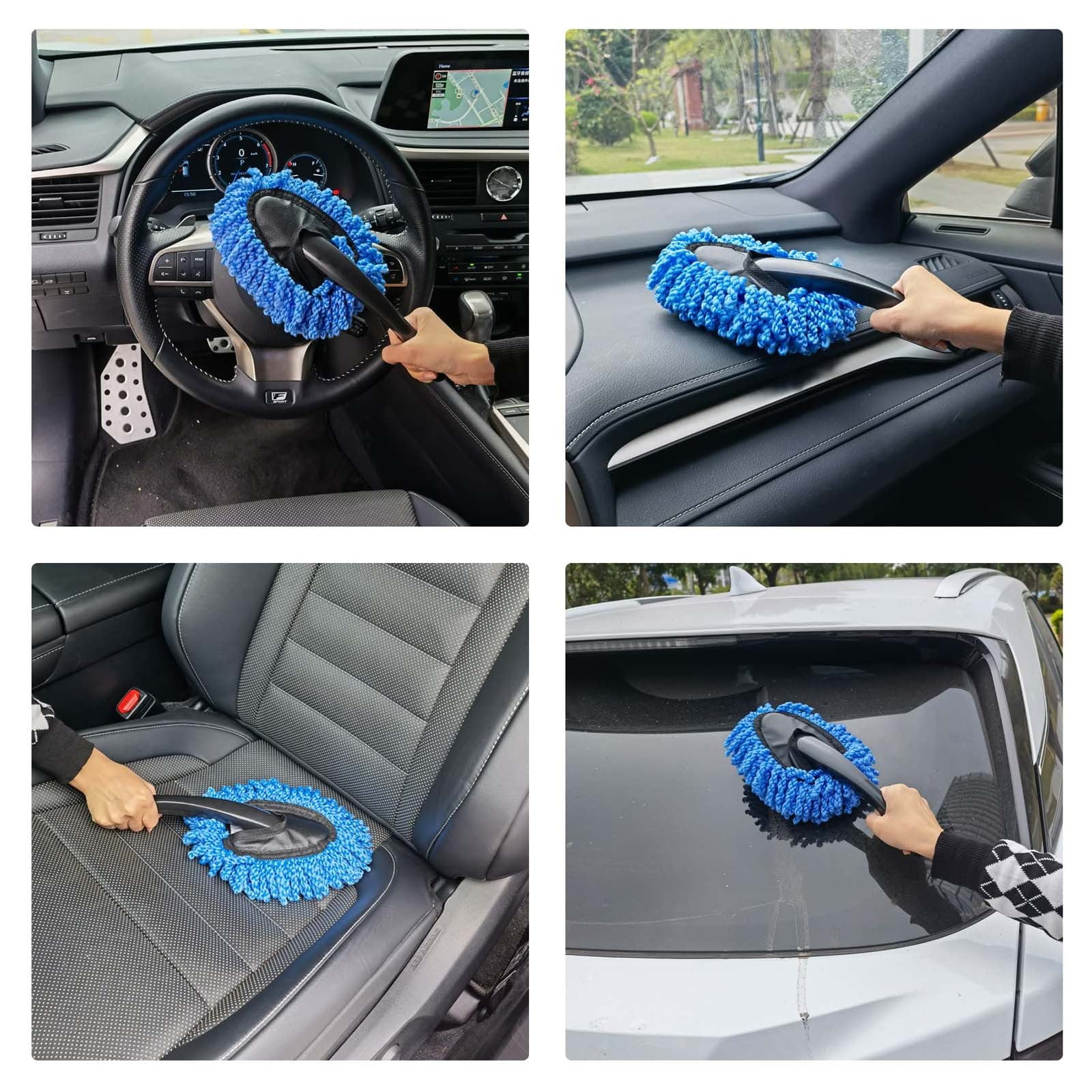 Car Dash Duster Brush, Super Soft Microfiber Multi-Functional Car Cleaning Brush, Scratch Free Dash Dusting Tool with a Anti-Skid Handle for Vehicle Home Kitchen Cleaning, 1 Pcs, 13.3x7.5 13.3