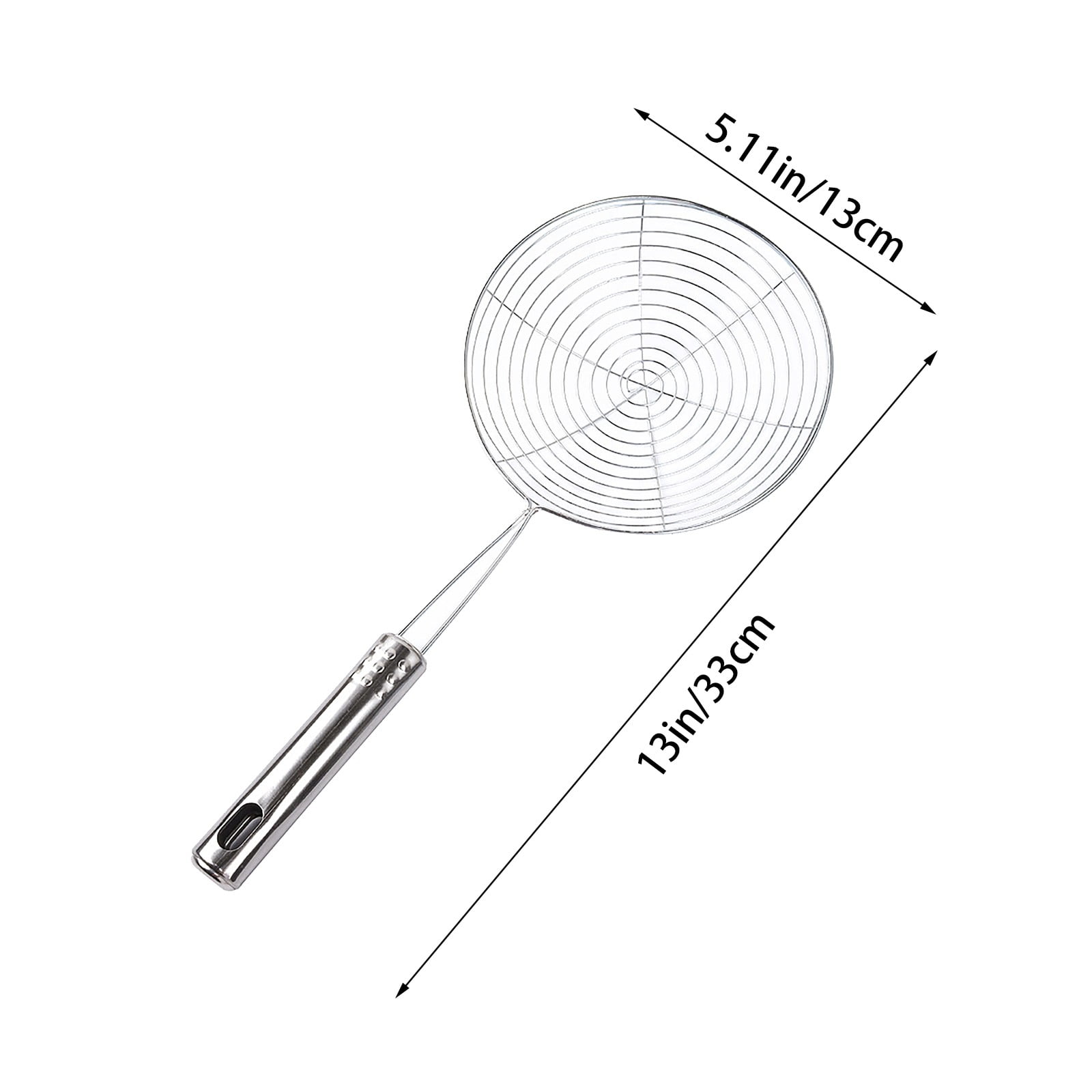 5.4 Inch Stainless Steel Spider Strainer, Pasta Strainer,Stainless Steel Wire Skimmer Spoon With Handle For Kitchen Frying Food, Pasta, Spaghetti, Noodle Spoon,Kitchen Utensils Tools Silver - Image 3
