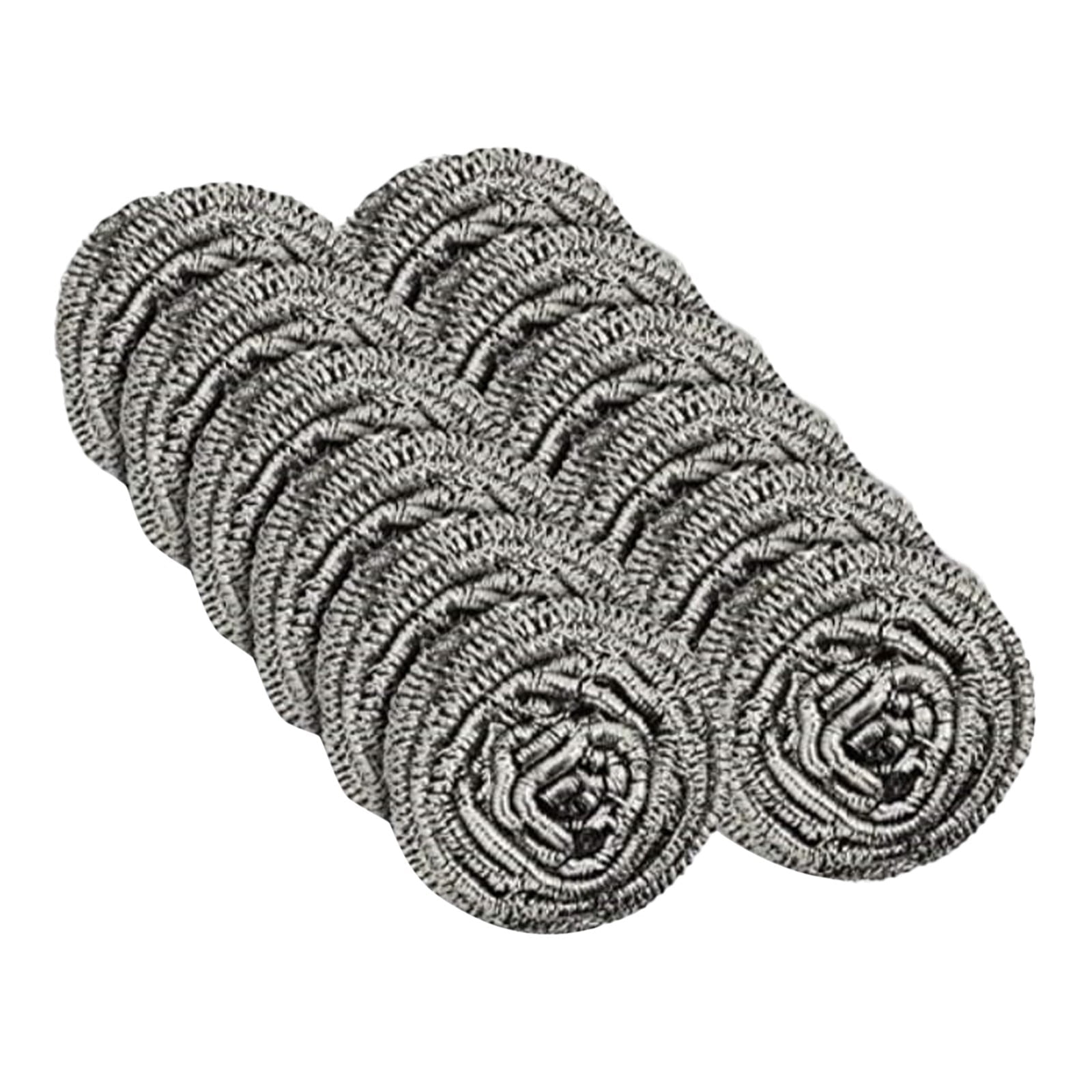 12 Pack Stainless Steel Scourers,Steel Scourers,Metal Wire Sponge Scouring Pads,Steel Wool Scrubber Pad Used For Dishes, Pots, Pans, And Ovens. Easy Scouring For Tough Kitchen Cleaning 12PCS - Image 1