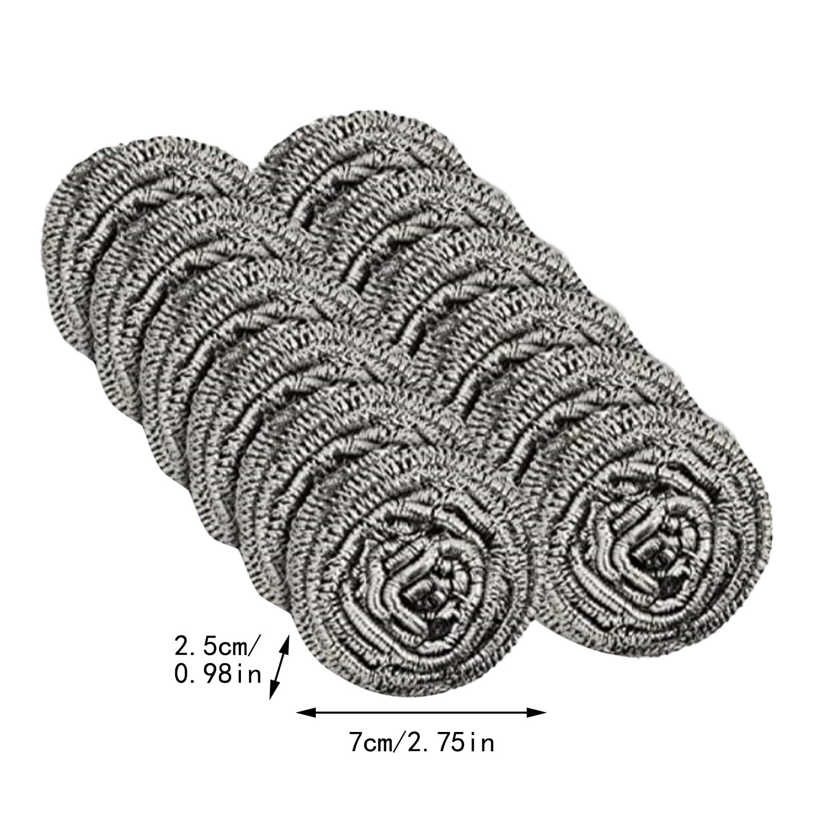 12 Pack Stainless Steel Scourers,Steel Scourers,Metal Wire Sponge Scouring Pads,Steel Wool Scrubber Pad Used For Dishes, Pots, Pans, And Ovens. Easy Scouring For Tough Kitchen Cleaning 12PCS - Image 3
