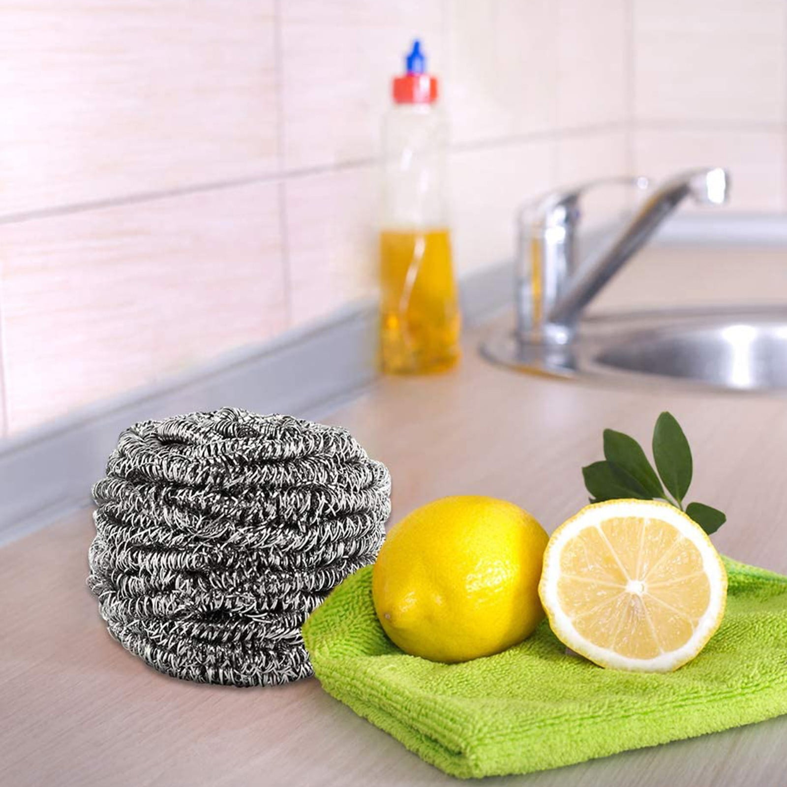 12 Pack Stainless Steel Scourers,Steel Scourers,Metal Wire Sponge Scouring Pads,Steel Wool Scrubber Pad Used For Dishes, Pots, Pans, And Ovens. Easy Scouring For Tough Kitchen Cleaning 12PCS - Image 8