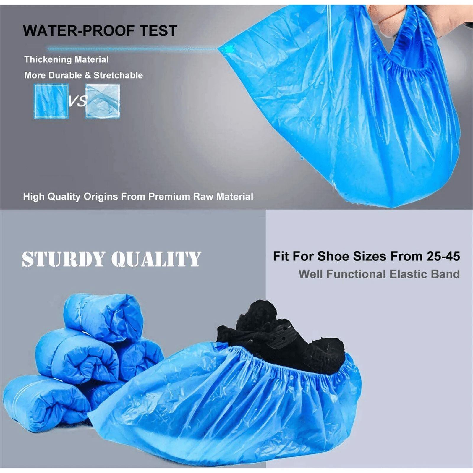 Shoe Covers Disposable Non-Slip For Indoors,100 Pieces (50 Pairs) Waterproof Shoe Booties Covers For Indoors,Waterproof Shoe Covers,Disposable Shoe Covers For Carpet Floor Protection 100PCS - Image 2