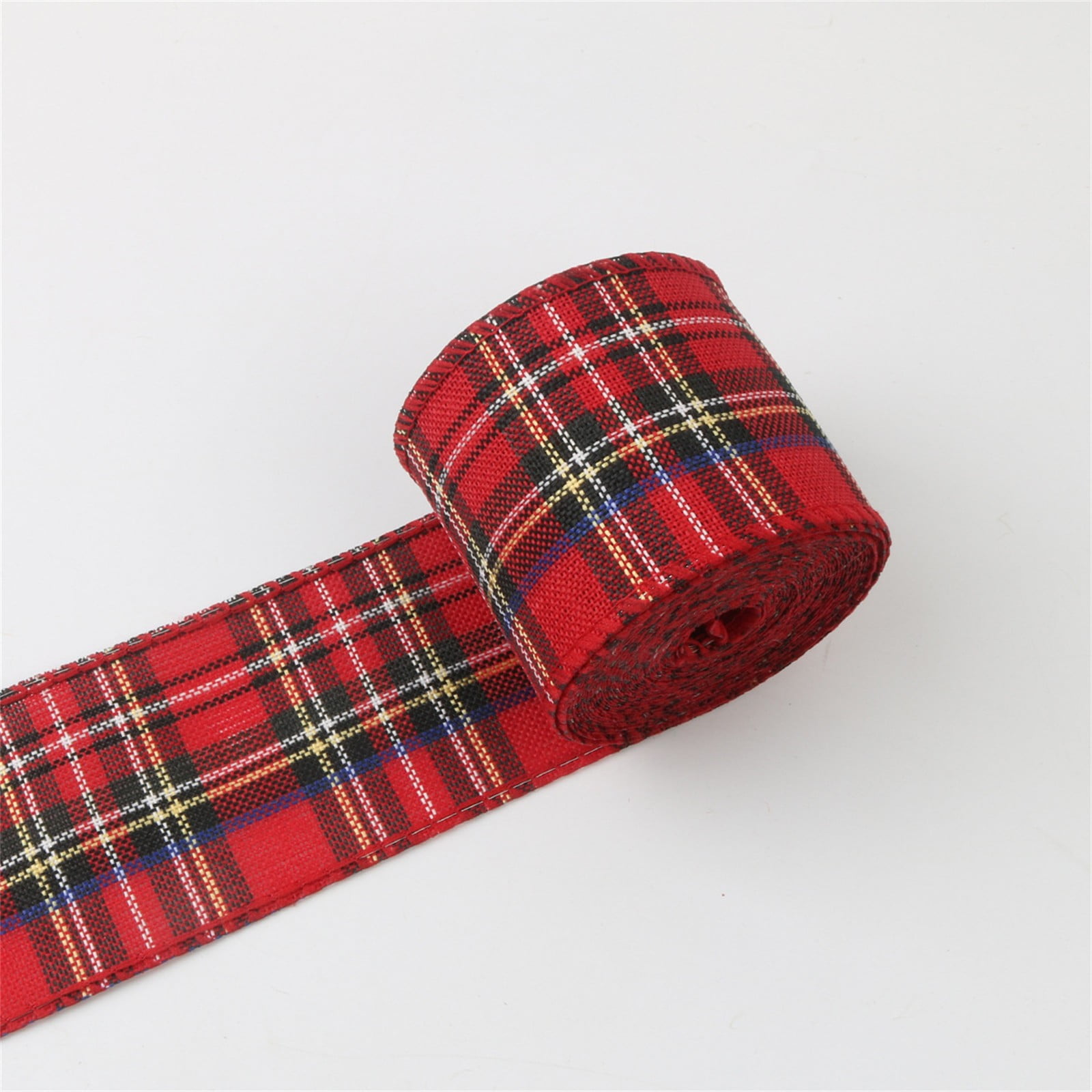 Christmas Red Plaid Ribbon,Wired Edge Wrapping Ribbons,Plaid Christmas Ribbon,Christmas Decorations,Tartan Decor For Gift Wrapping Xmas Crafts Wreath Diy Making Supplies Bow Decorations,Red Z_2PCSRed - Image 5