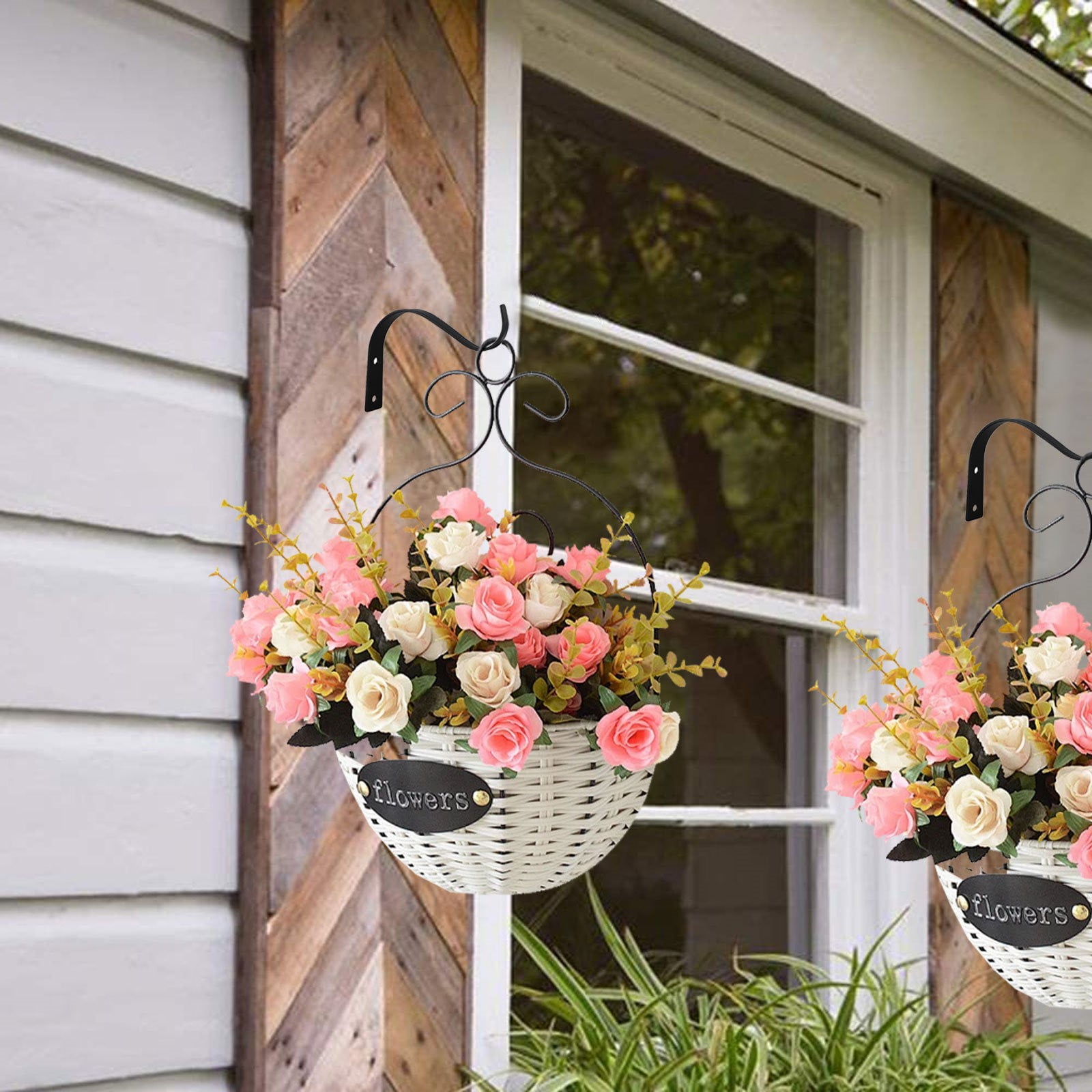 Hanging Plant Bracket, Heavy Duty Metal Wall Hooks, Decorative Plant Hangers for Outdoor Hanging Bird Feeders, Wind Chimes, Plant Baskets, 1 Pcs, 4.5x3.54 4.5