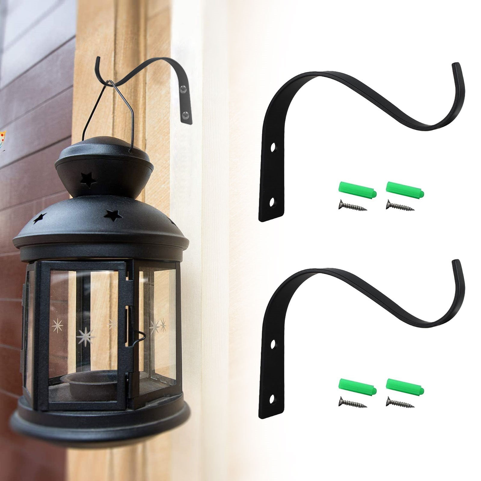 Hanging Plant Bracket, Heavy Duty Metal Wall Hooks, Decorative Plant Hangers for Outdoor Hanging Bird Feeders, Wind Chimes, Plant Baskets, 1 Pcs, 4.5x3.54 4.5
