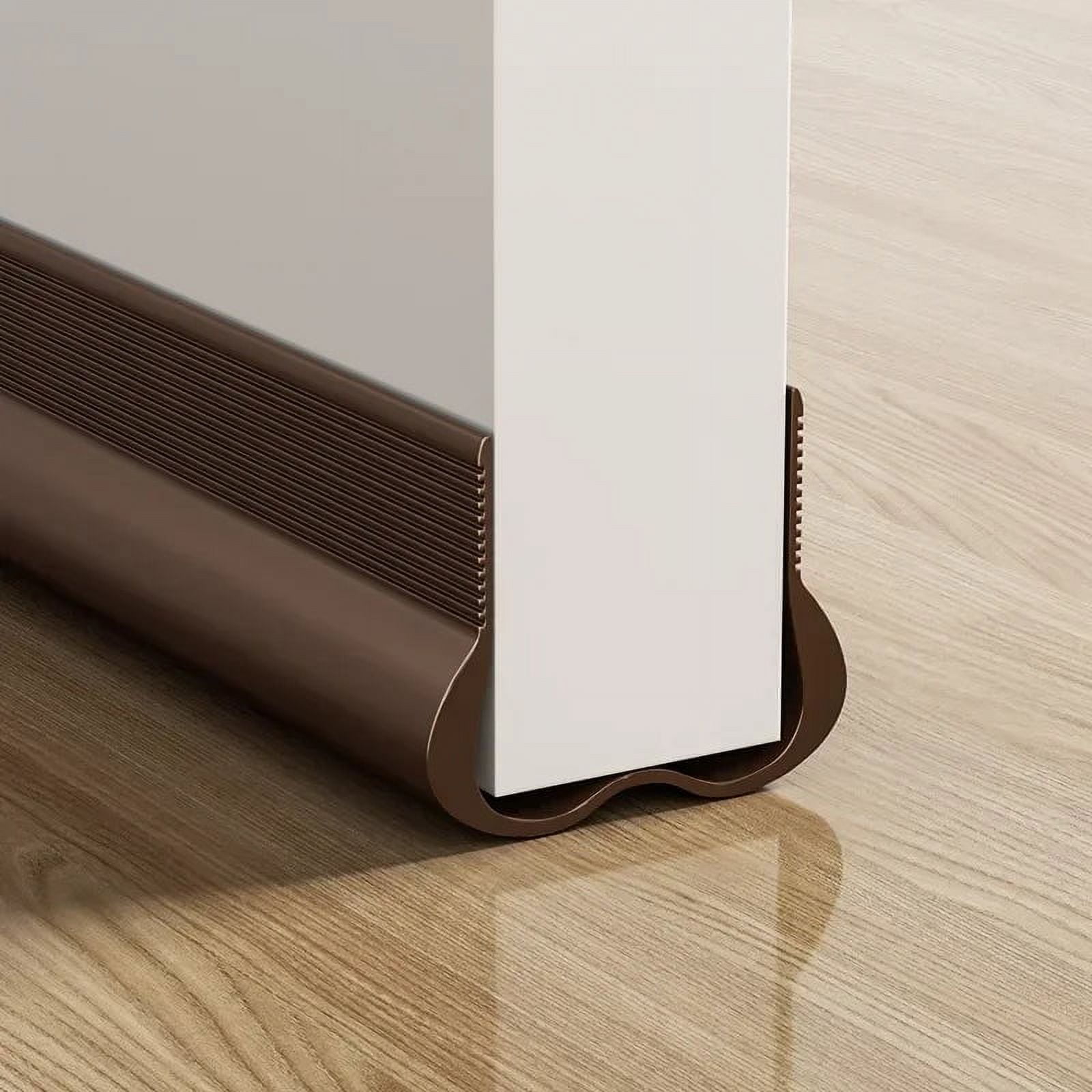 Door Draft Stopper,Draft Guard for Exterior and Interior Doors,Sound Proofing Thick Foam Strip Gap Filler,Weather Stripping Door Seal, Garage Window Blocker Noise Cold Air Insulation(Black) Brown - Image 2