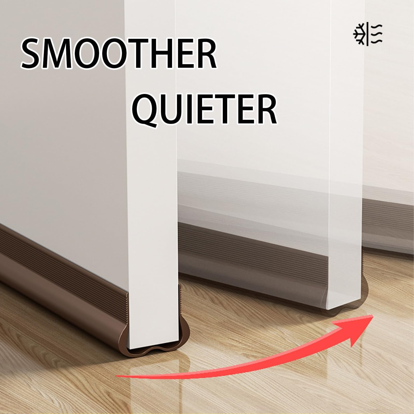 Door Draft Stopper,Draft Guard for Exterior and Interior Doors,Sound Proofing Thick Foam Strip Gap Filler,Weather Stripping Door Seal, Garage Window Blocker Noise Cold Air Insulation(Black) Brown - Image 6