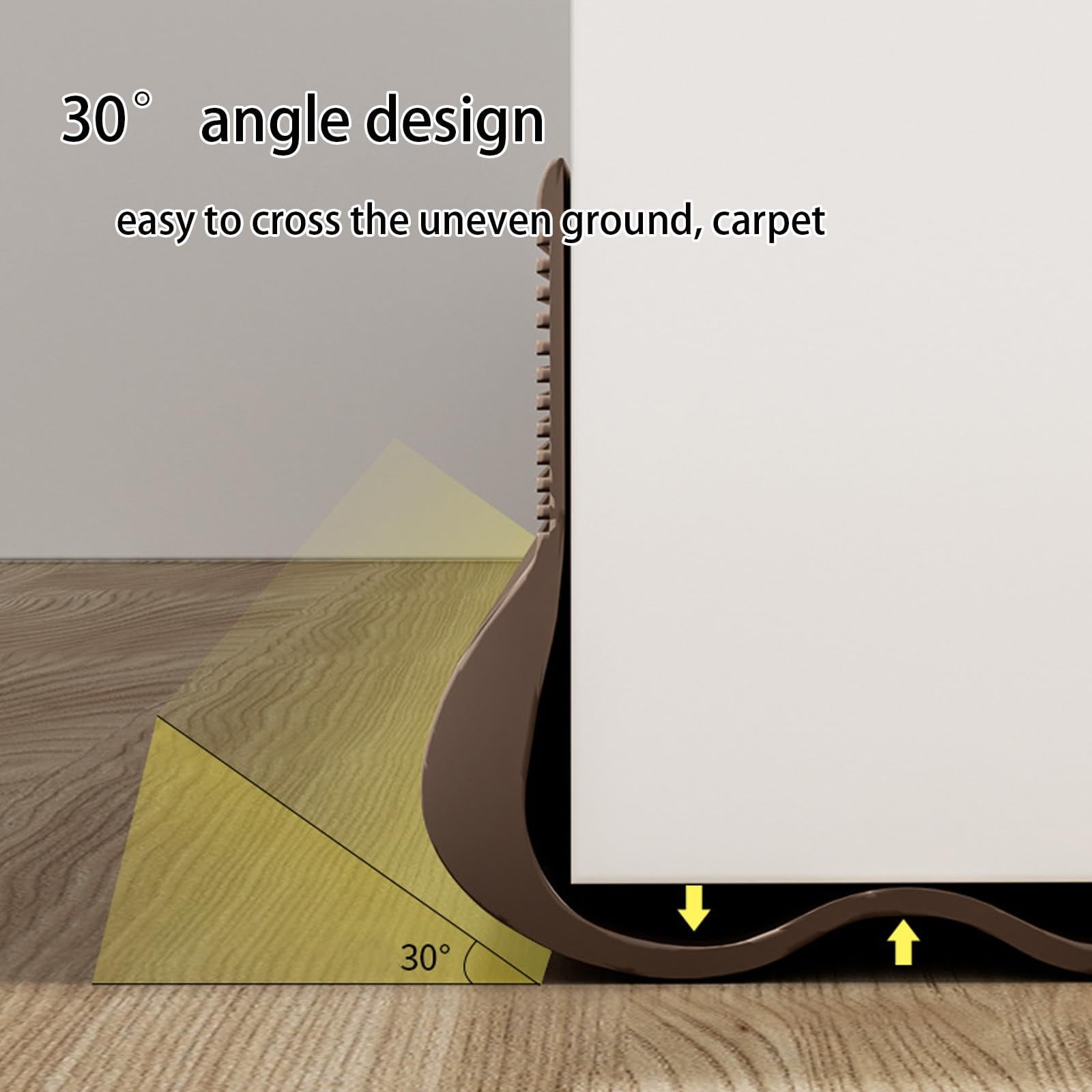 Door Draft Stopper,Draft Guard for Exterior and Interior Doors,Sound Proofing Thick Foam Strip Gap Filler,Weather Stripping Door Seal, Garage Window Blocker Noise Cold Air Insulation(Black) Brown - Image 7