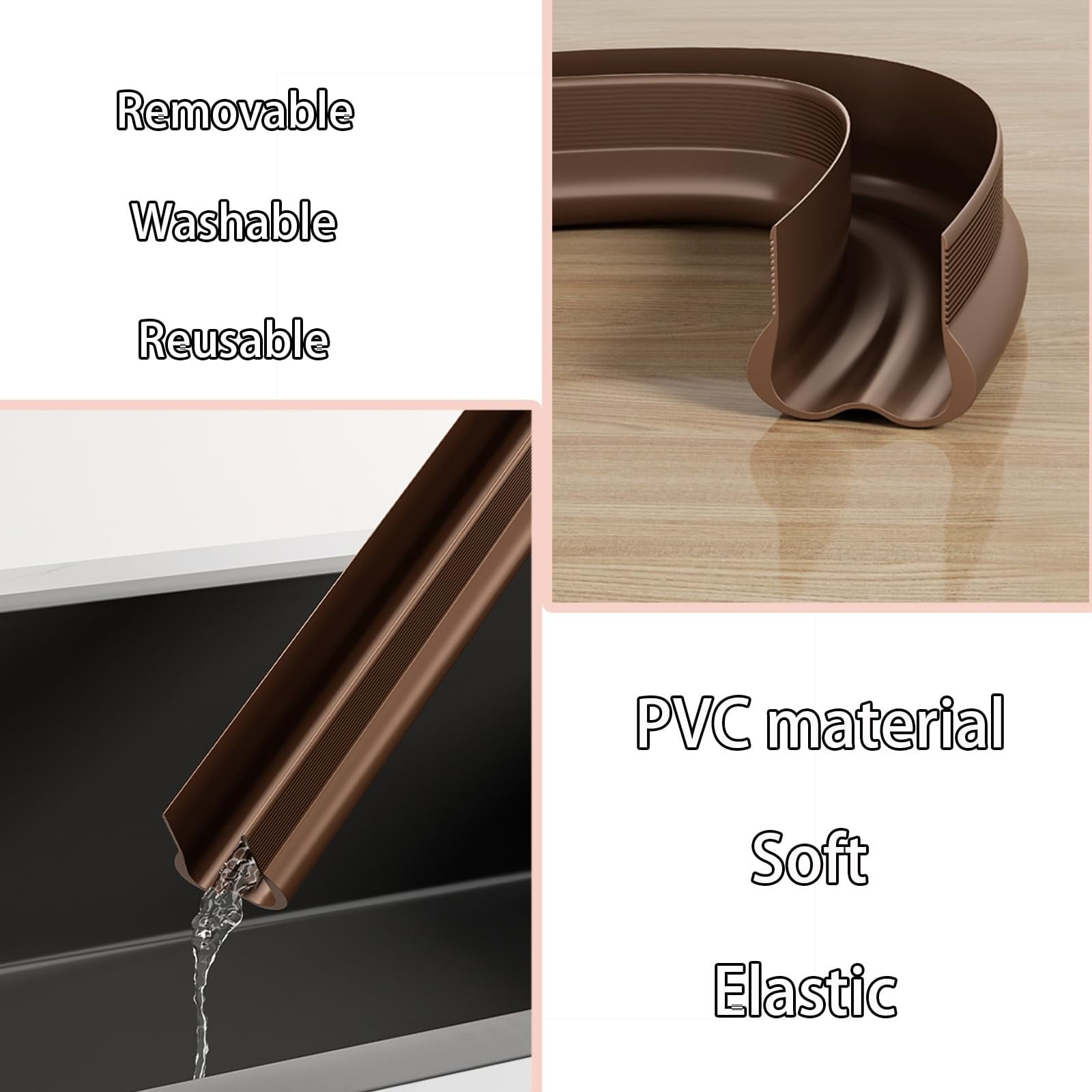 Door Draft Stopper,Draft Guard for Exterior and Interior Doors,Sound Proofing Thick Foam Strip Gap Filler,Weather Stripping Door Seal, Garage Window Blocker Noise Cold Air Insulation(Black) Brown - Image 8