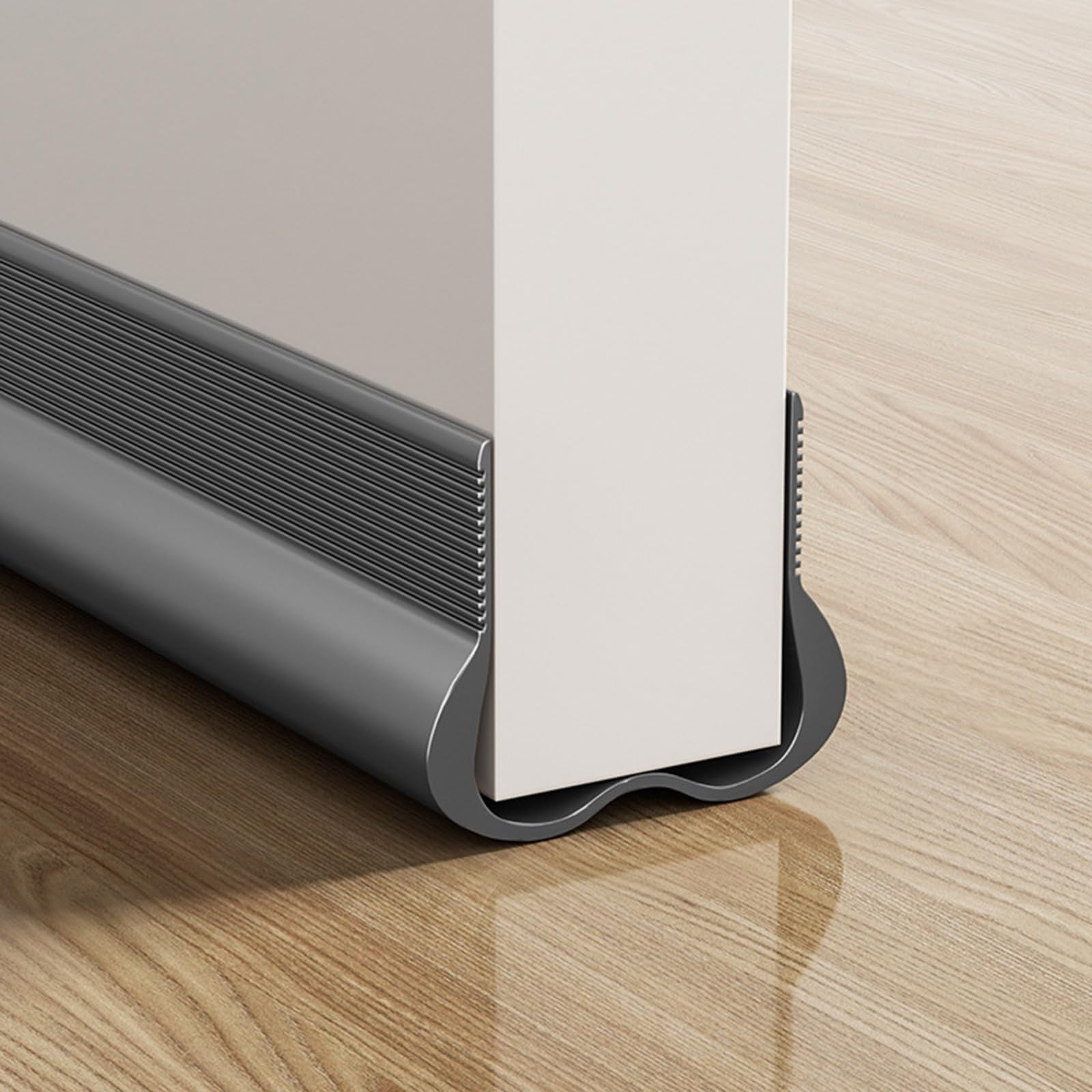 Door Draft Stopper,Draft Guard for Exterior and Interior Doors,Sound Proofing Thick Foam Strip Gap Filler,Weather Stripping Door Seal, Garage Window Blocker Noise Cold Air Insulation(Black) Grey(2pc) - Image 3