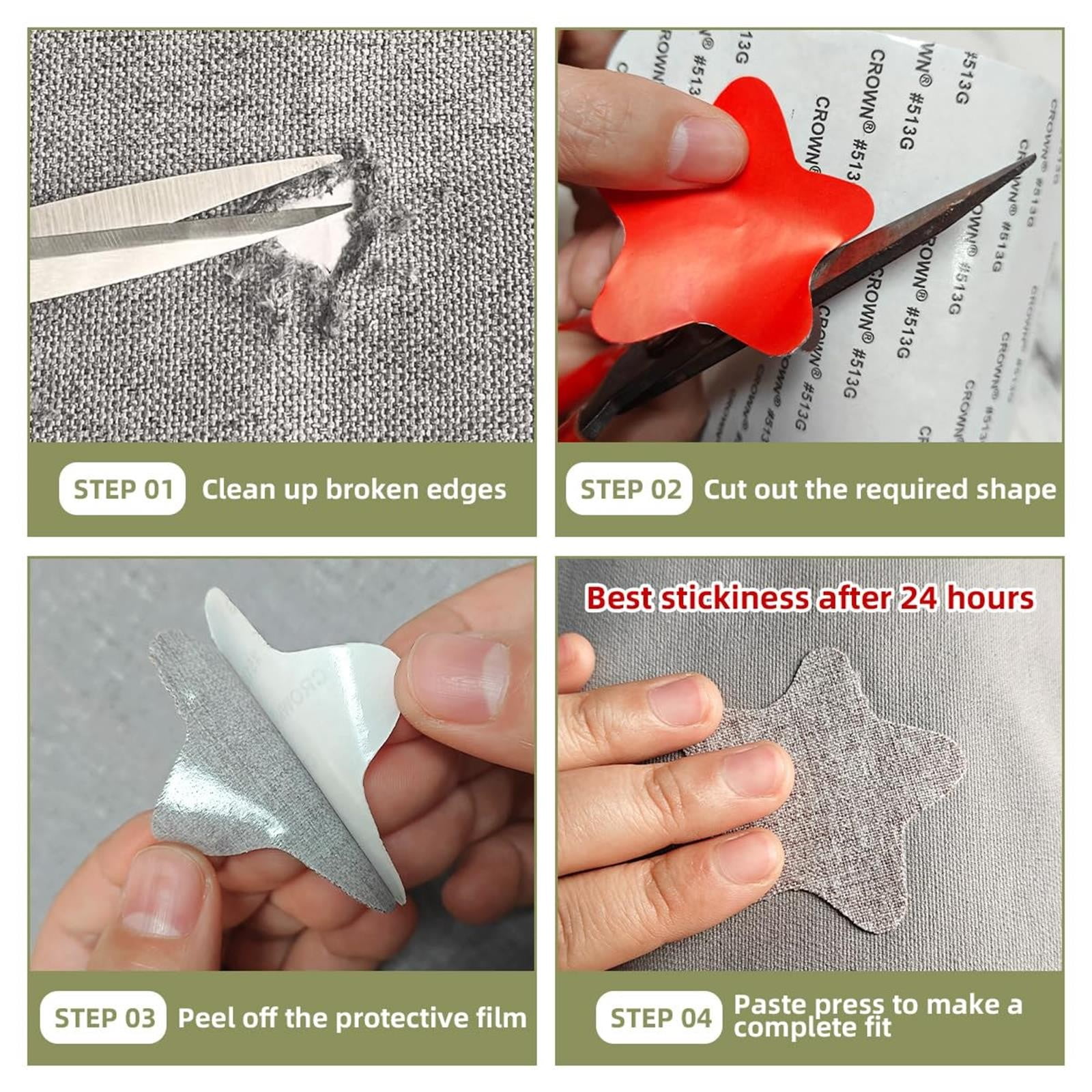 Linen Repair ,Coarse Linen Repair Patches, Self-Adhesive Linen Fabric Patches, 8X11 inch Extra Size, Multi Color, Can be Used for Linen Sofa Repair and Linen Clothes Repair(Red) Blue1 - Image 5