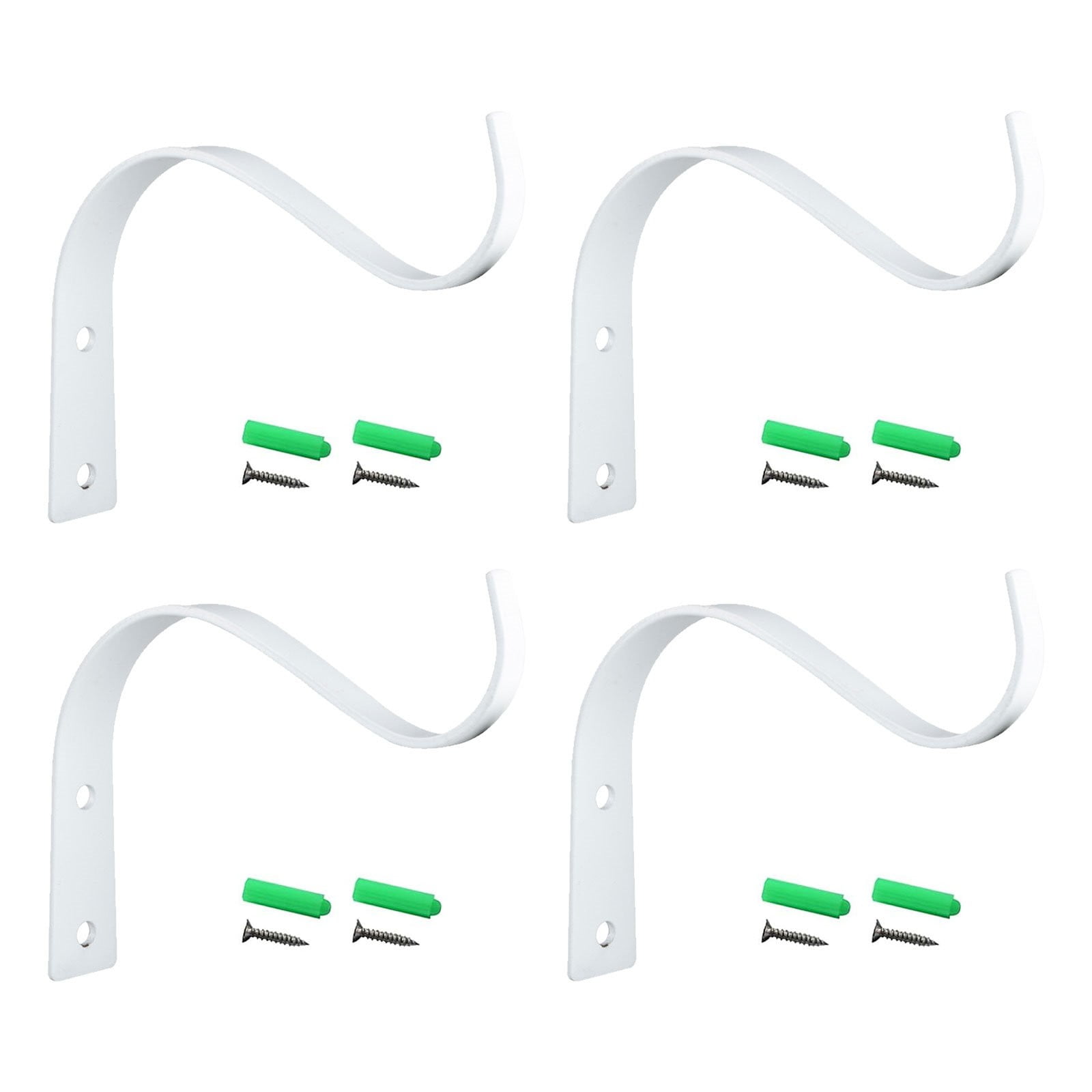 4.5 Inch Plant Hanger,Sturdy Hanging Plant Bracket Hooks Outdoor,Plant Hangers,Plant Hanger Bracket,Bird Feeder Hanger for Bird Feeders, Planters, Lanterns, Wind Chimes Indoor Outdoor,(Black,1 PCS) 2 PCS White - Image 1