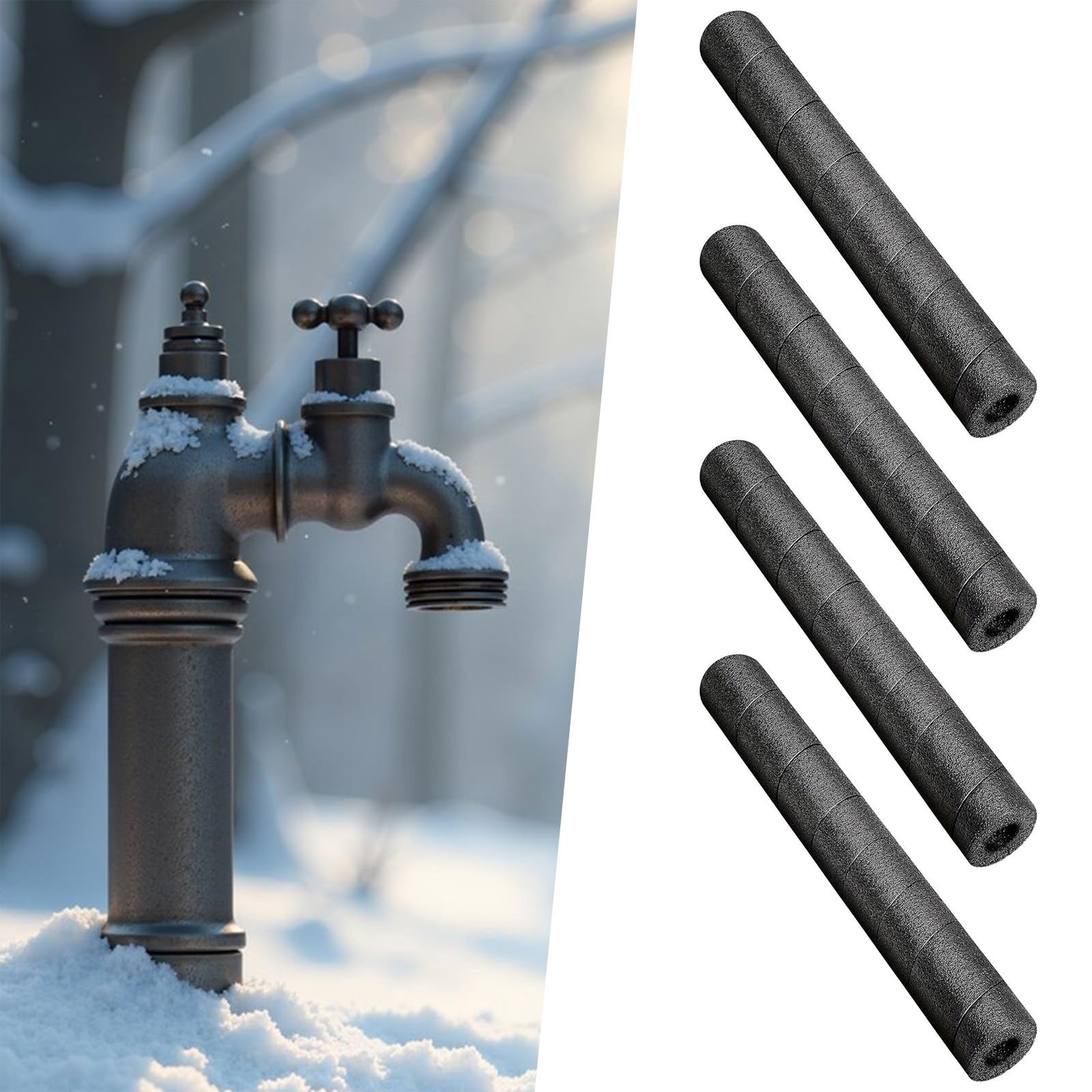 4 Pack Elbow Pipe Insulation Foam Tube,1/2 