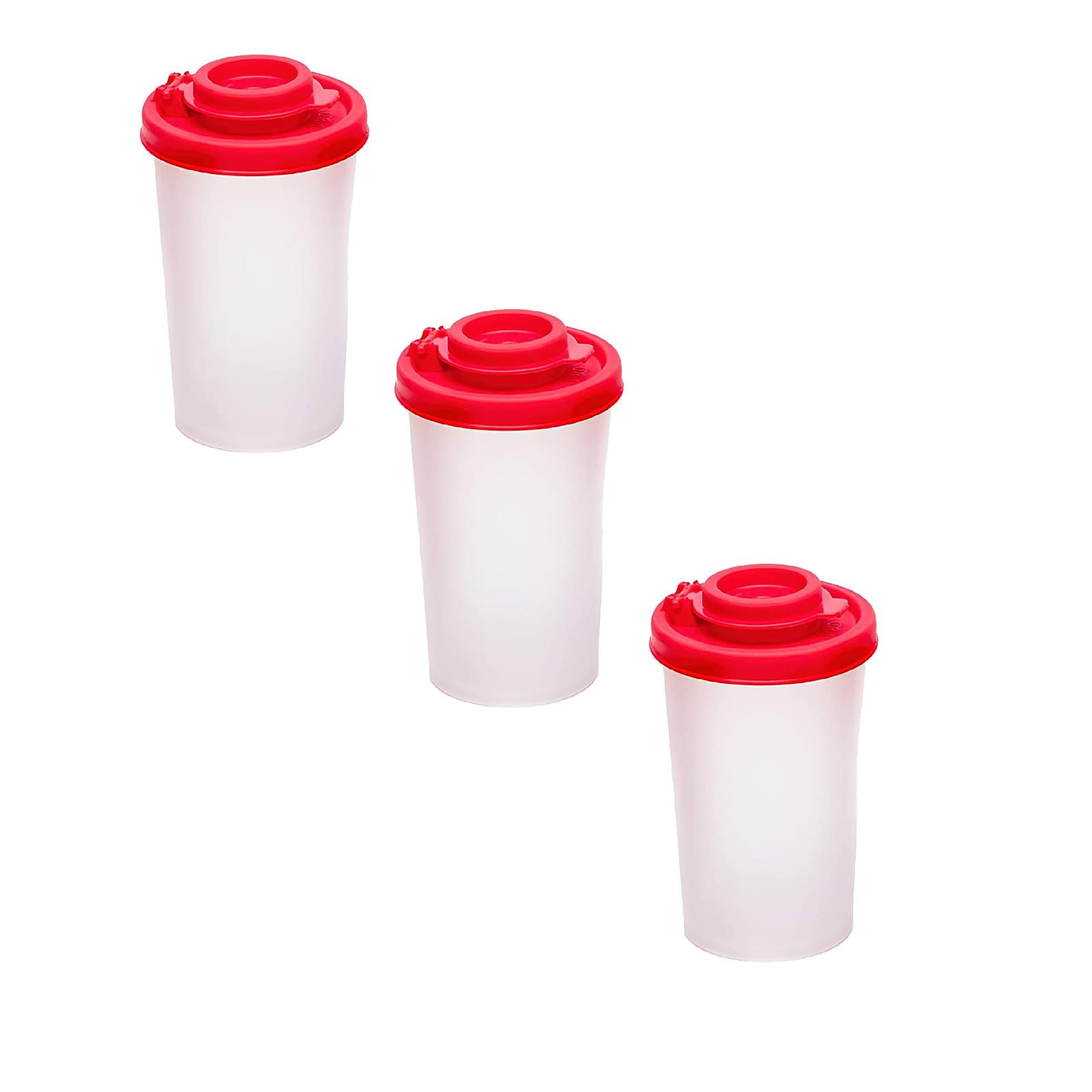 Salt And Pepper Shakers Moisture Proof,Plastic Salt Shakers,Salt Shaker To Go Camping Picnic Outdoors Kitchen Lunch Boxes Travel Spice Set Clear With Red Covers Lids Plastic Airtight Dispenser,1PCS 3PCS - Image 1
