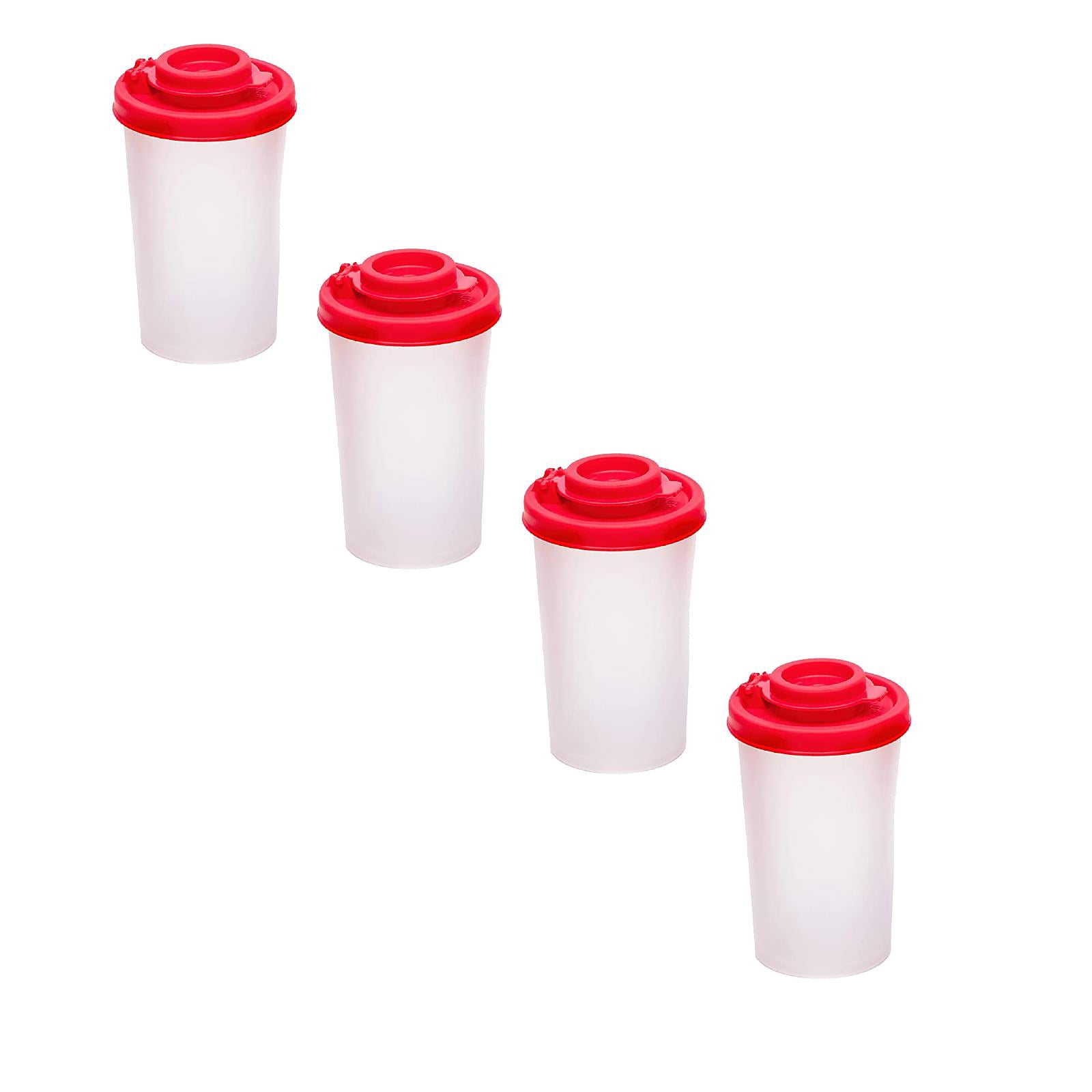 Salt And Pepper Shakers Moisture Proof,Plastic Salt Shakers,Salt Shaker To Go Camping Picnic Outdoors Kitchen Lunch Boxes Travel Spice Set Clear With Red Covers Lids Plastic Airtight Dispenser,1PCS 4PCS - Image 1