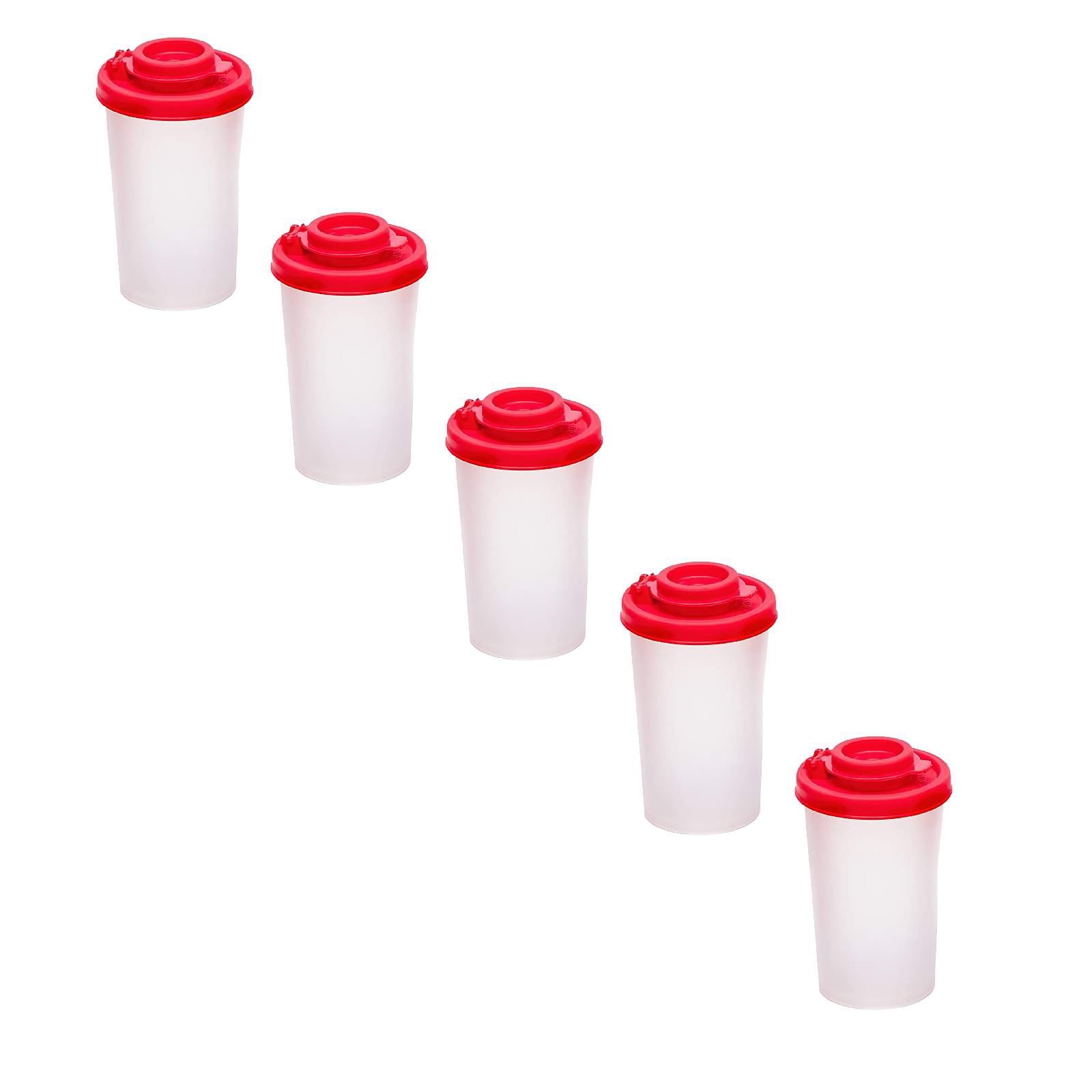 Salt And Pepper Shakers Moisture Proof,Plastic Salt Shakers,Salt Shaker To Go Camping Picnic Outdoors Kitchen Lunch Boxes Travel Spice Set Clear With Red Covers Lids Plastic Airtight Dispenser,1PCS 5PCS - Image 1