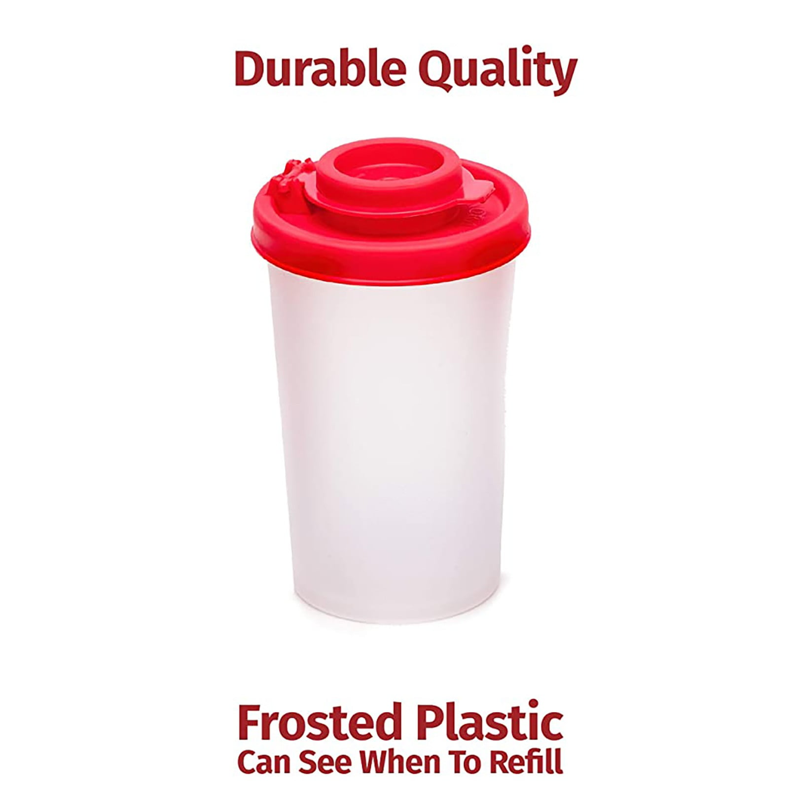 Salt And Pepper Shakers Moisture Proof,Plastic Salt Shakers,Salt Shaker To Go Camping Picnic Outdoors Kitchen Lunch Boxes Travel Spice Set Clear With Red Covers Lids Plastic Airtight Dispenser,1PCS 5PCS - Image 4