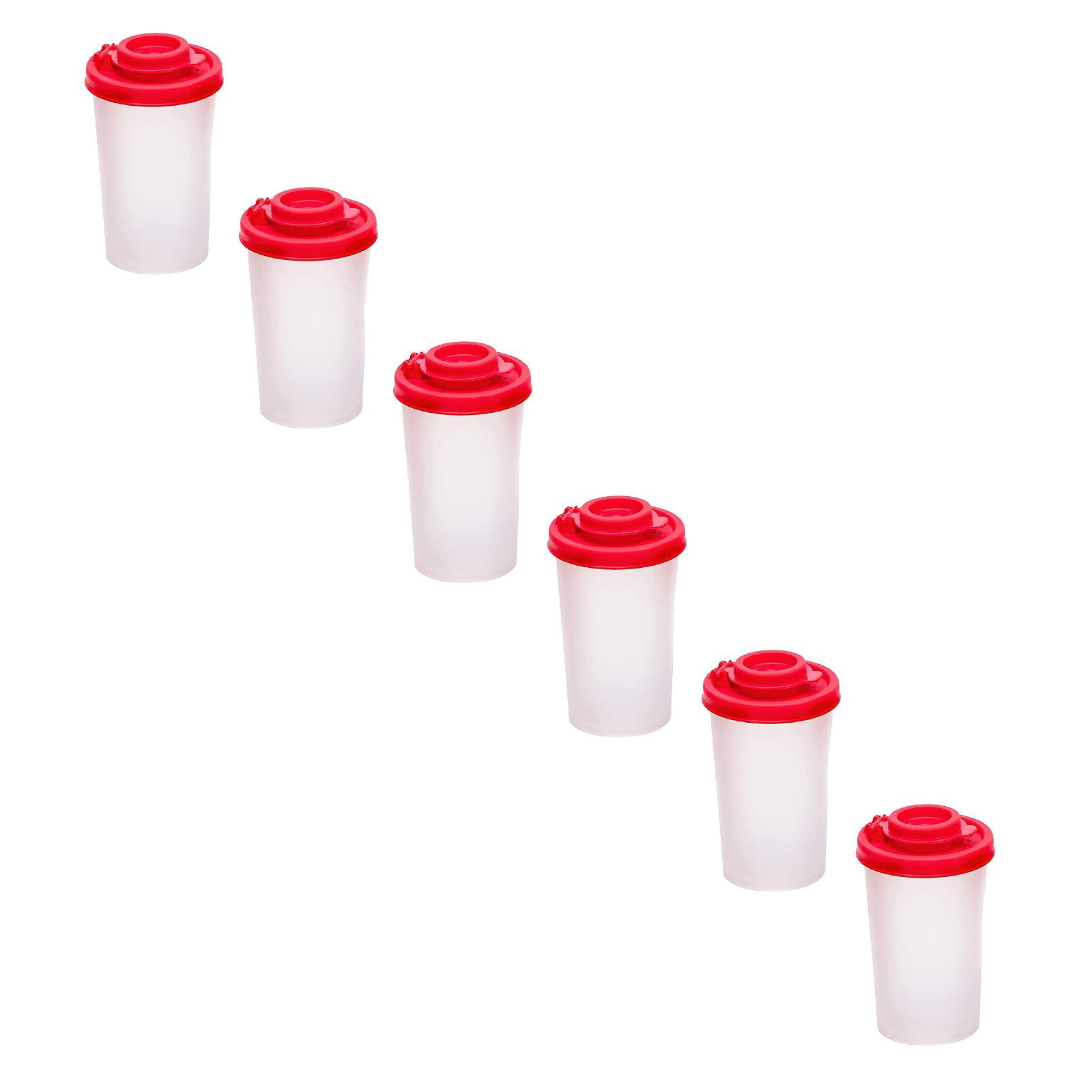 Salt And Pepper Shakers Moisture Proof,Plastic Salt Shakers,Salt Shaker To Go Camping Picnic Outdoors Kitchen Lunch Boxes Travel Spice Set Clear With Red Covers Lids Plastic Airtight Dispenser,1PCS 6PCS - Image 1