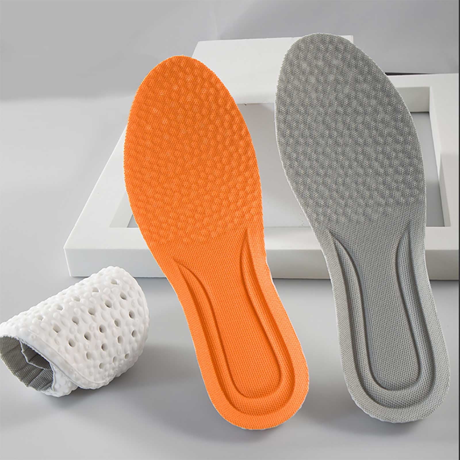 Steppers Insoles for Men Women, Massage Insole, Cloud Insole, Men's Comfortble Steppers Shoe Insoles Inserts, Memory Foam with Arch Surpport Insoles for Arch Pain,Advanced Sport Massaging Insoles Orange 37-38 - Image 6