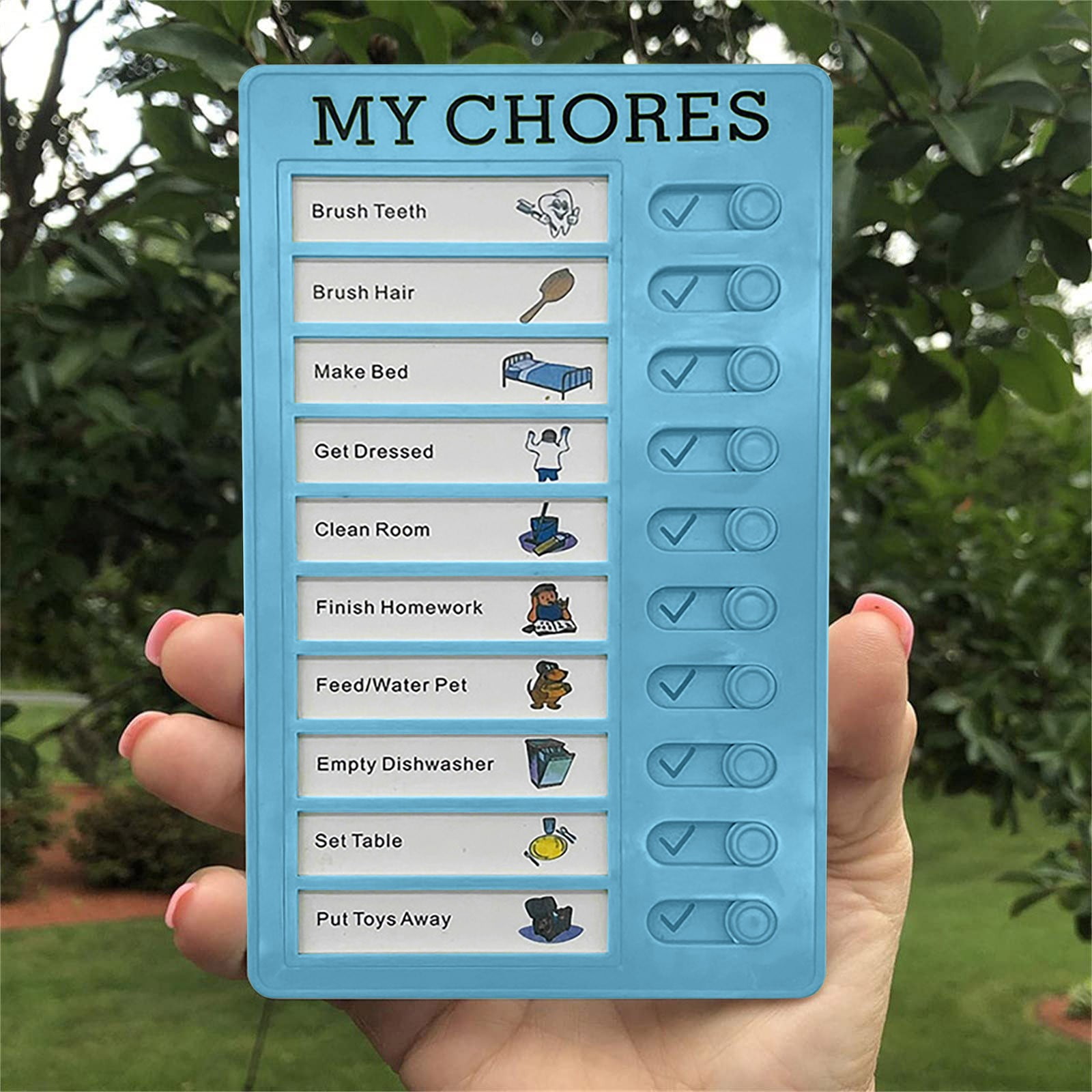 1Pc To Do List Checklist,Chores Chart for Man and Woman Chore Chart, Sliding Routine Chart to Do List, RV Checklist Task Planning Board, ADHD Tools Routine Visual Schedule Reminder(White5) Green - Image 4