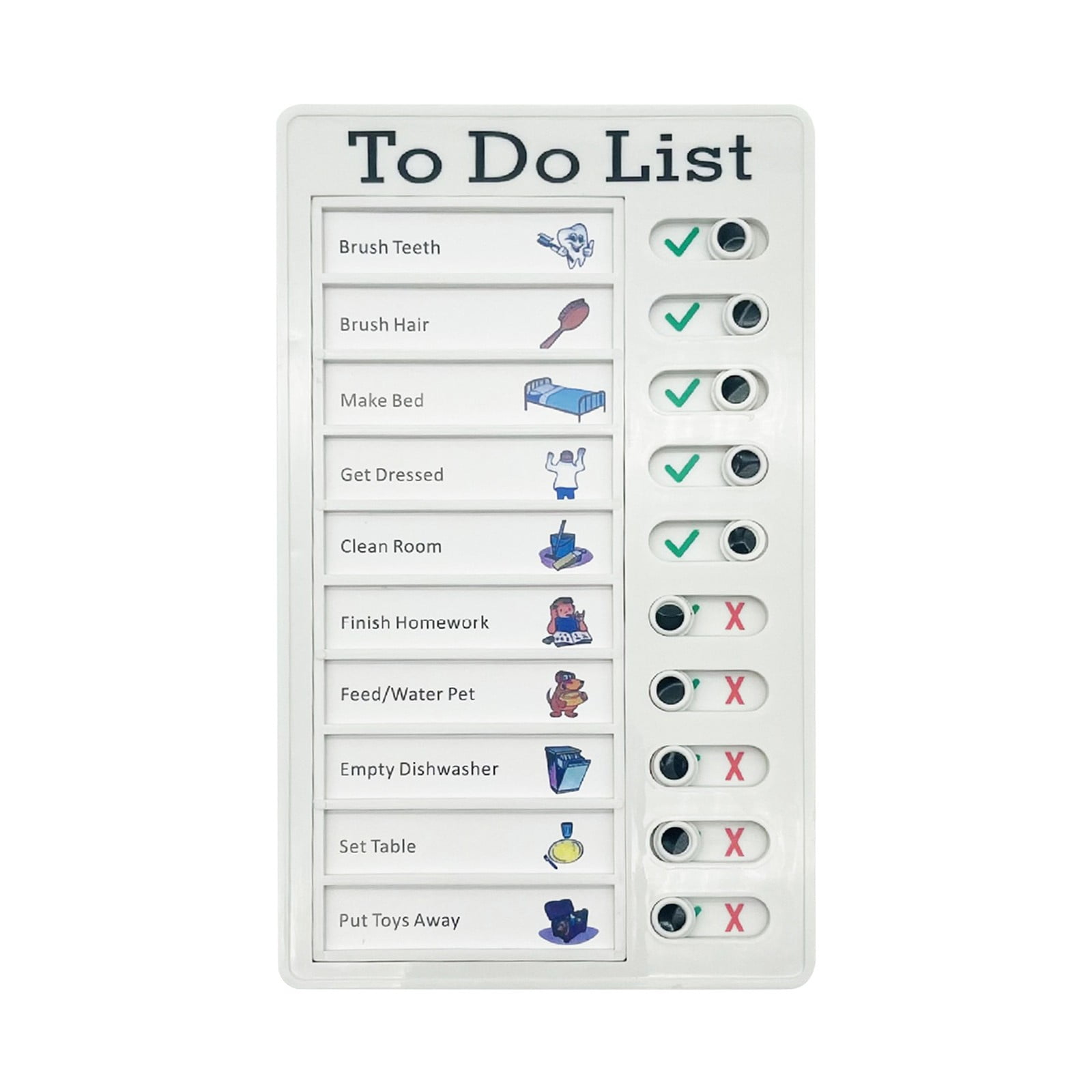 1Pc To Do List Checklist,Chores Chart for Man and Woman Chore Chart, Sliding Routine Chart to Do List, RV Checklist Task Planning Board, ADHD Tools Routine Visual Schedule Reminder(White5) White5 - Image 1