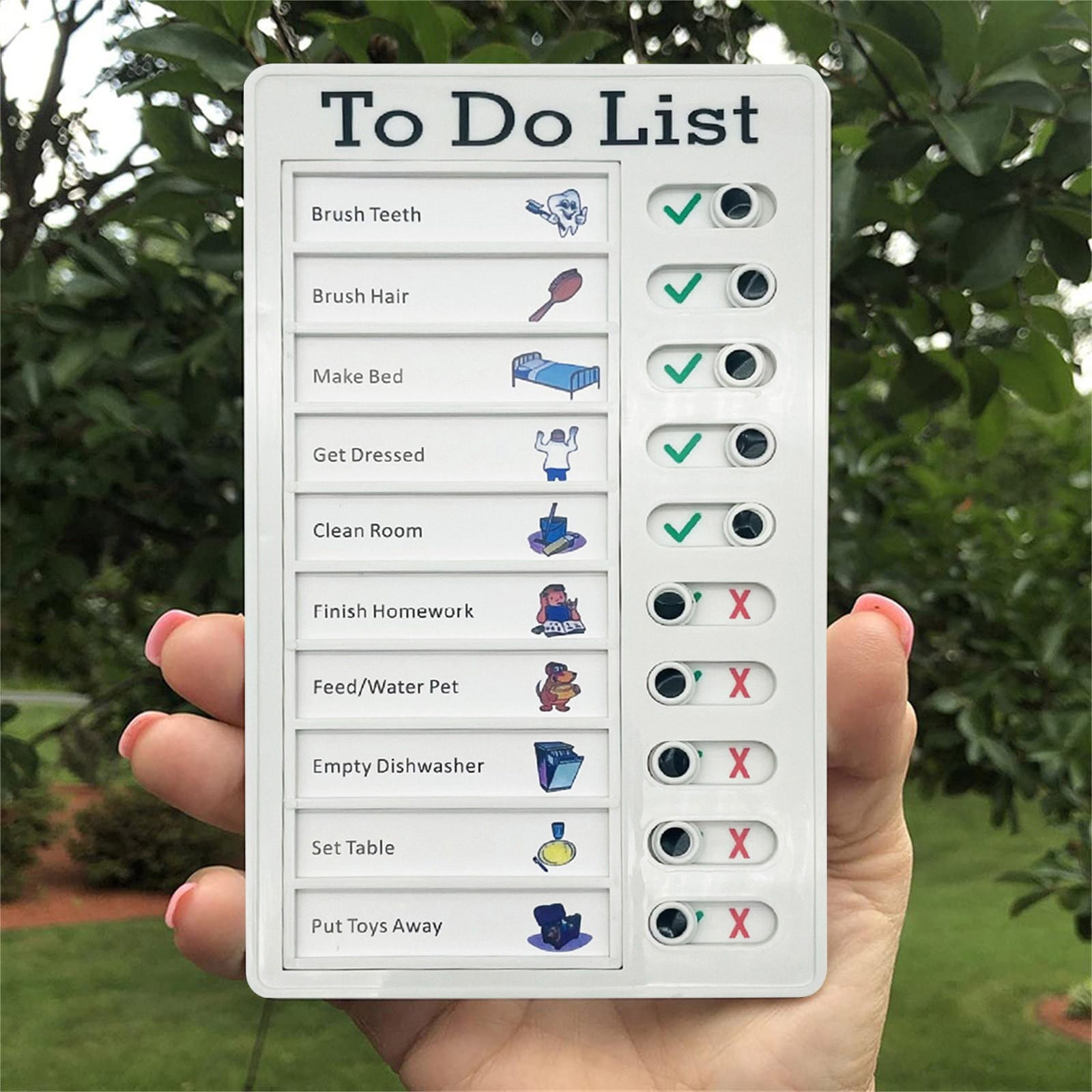 1Pc To Do List Checklist,Chores Chart for Man and Woman Chore Chart, Sliding Routine Chart to Do List, RV Checklist Task Planning Board, ADHD Tools Routine Visual Schedule Reminder(White5) White5 - Image 2