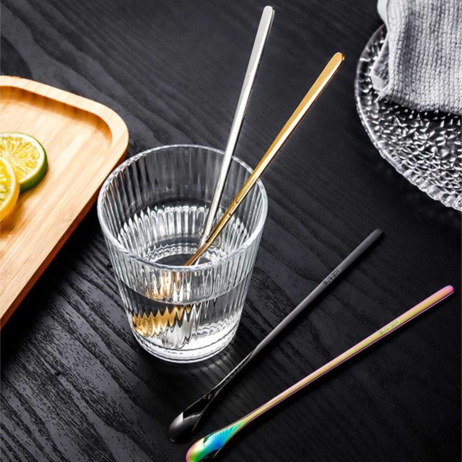 10 Pcs Stainless Steel Coffee Stirring Spoons,Reusable Drink & Cocktail Stir Sticks Scoop,Stainless Steel Stirring Spoons For Coffee Cocktail Mixing Spoon With Long Handle Stir Sticks 8.8