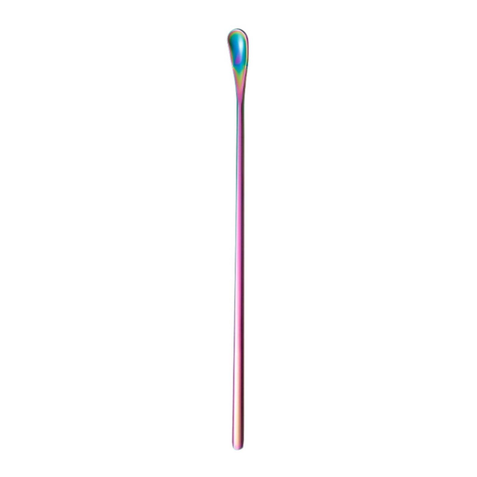 Stainless Steel Coffee Stirring Spoons,Reusable Drink & Cocktail Stir Sticks Scoop,Stainless Steel Stirring Spoons For Coffee Cocktail Mixing Spoon With Long Handle Stir Sticks,Multicolor 8.8