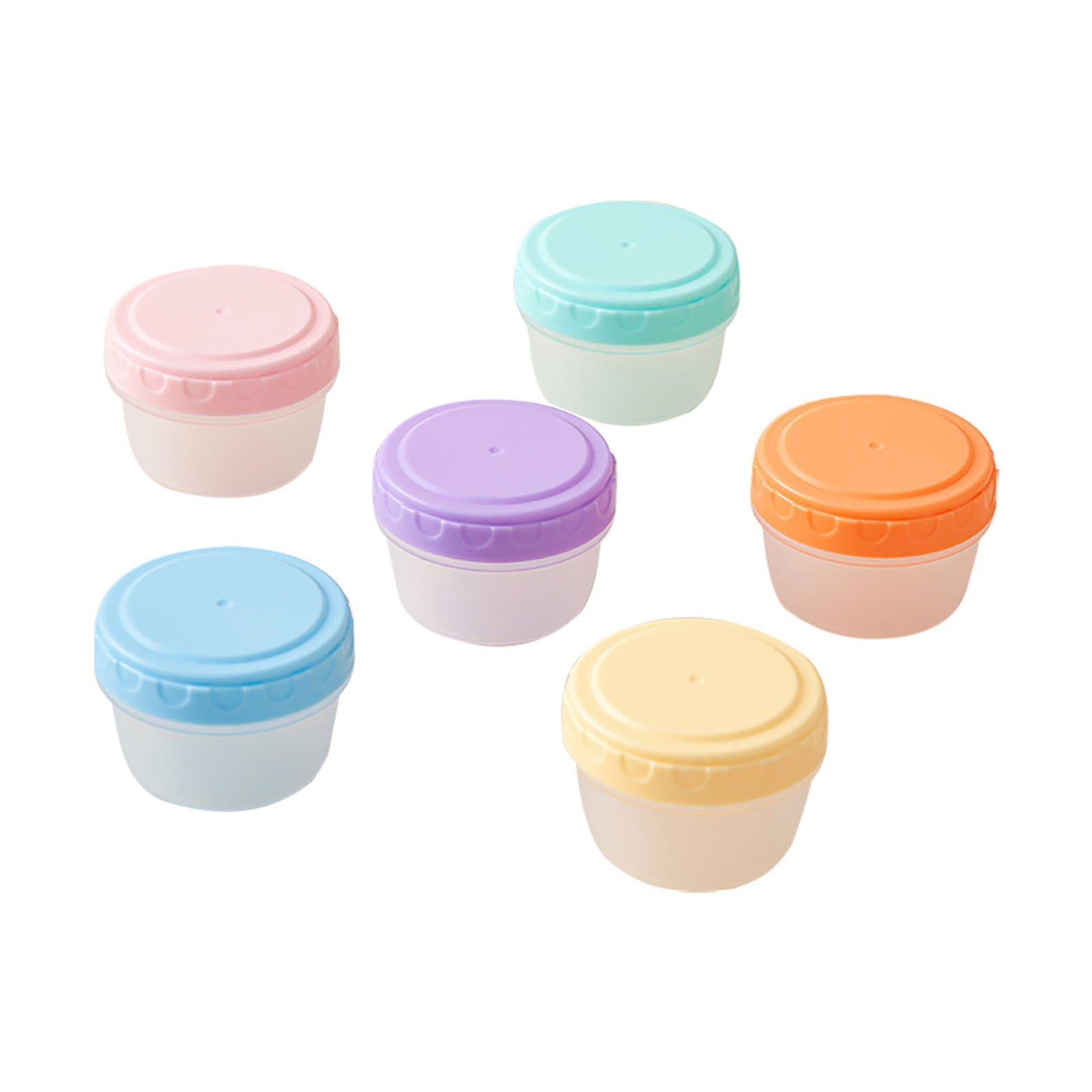 6Pcs 2Oz Small Containers With Lids,Reusable Plastic Storage Jars For Snack And Puree, Salad Dressing Container To Go, Storage Containers, Freezer Food Containers, Dishwasher Safe,Bpa Free,6PCS 36PCS - Image 1