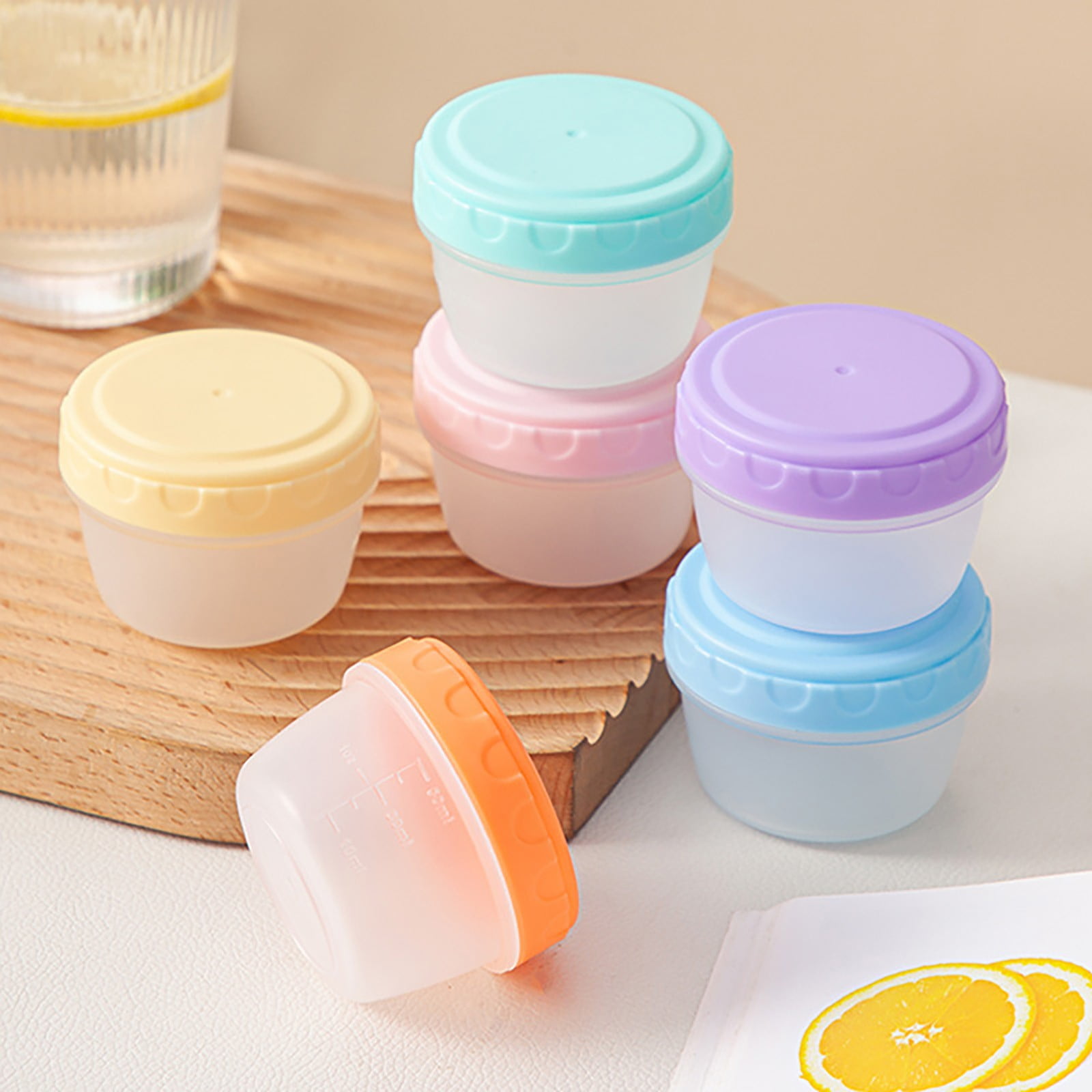 6Pcs 2Oz Small Containers With Lids,Reusable Plastic Storage Jars For Snack And Puree, Salad Dressing Container To Go, Storage Containers, Freezer Food Containers, Dishwasher Safe,Bpa Free,6PCS 36PCS - Image 5