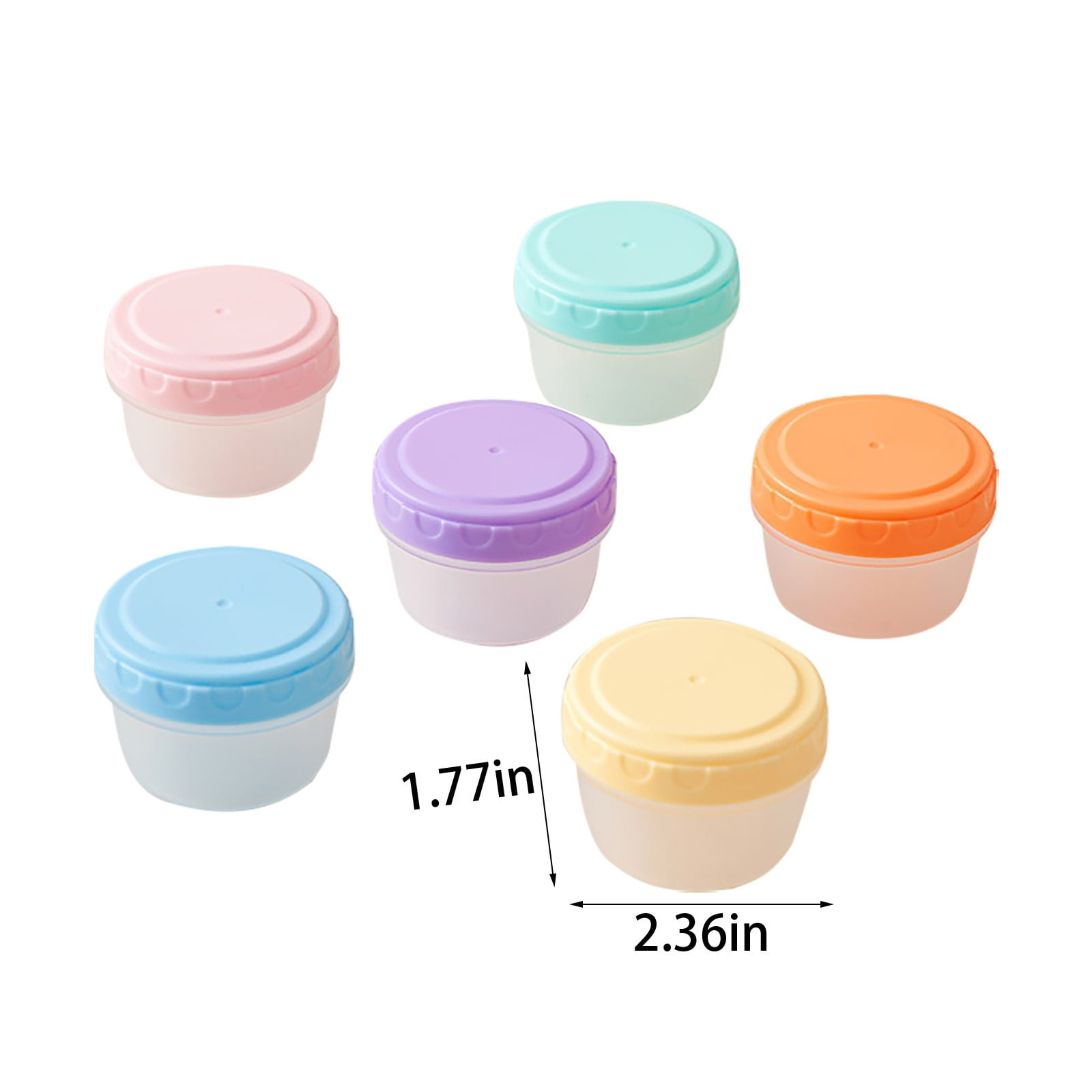 6Pcs 2Oz Small Containers With Lids,Reusable Plastic Storage Jars For Snack And Puree, Salad Dressing Container To Go, Storage Containers, Freezer Food Containers, Dishwasher Safe,Bpa Free,6PCS 36PCS - Image 6