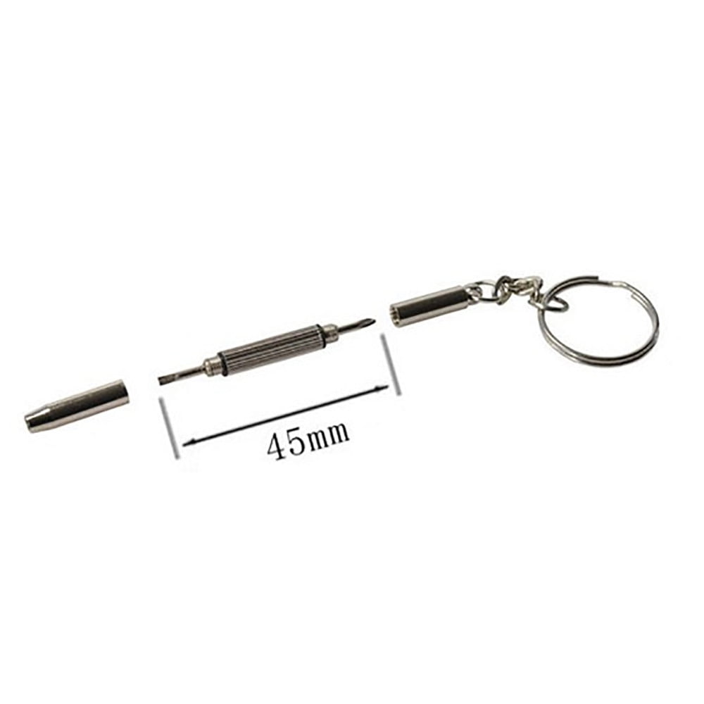 3 In 1 Eyeglass Sunglass Tightener Tool Set With Keychain,Mini Screwdrivers Set For Eyeglasses,Screwdriver Eye Glass Repairing Kit Tool For Eyeglasses Frame Watch Jewelry Cleaning Repair Silver - Image 4