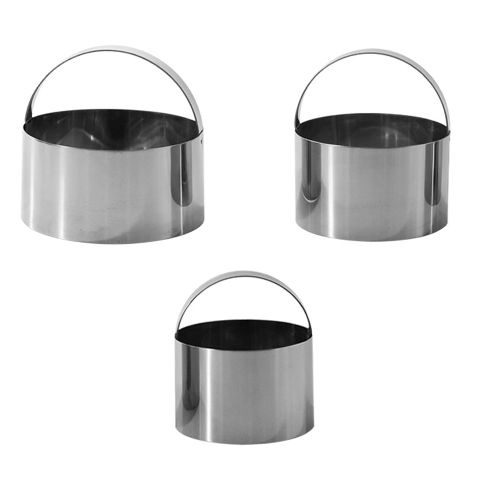 3 Pcs Round Biscuit Cutter With Handle,Circle Biscuit Cutter,Stainless Steel Round Circle Doughnut Cutter Baking Molds,Round Cookie Cutters Tool,Biscuit Cutter Set ,Kitchen Baking Supplies 3PCS - Image 1