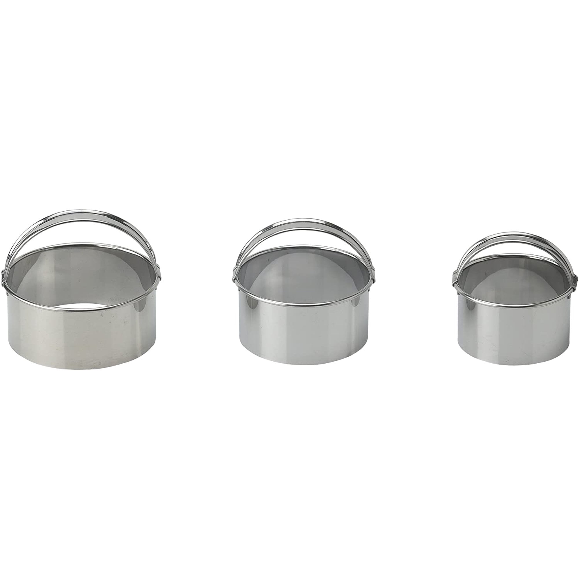 3 Pcs Round Biscuit Cutter With Handle,Circle Biscuit Cutter,Stainless Steel Round Circle Doughnut Cutter Baking Molds,Round Cookie Cutters Tool,Biscuit Cutter Set ,Kitchen Baking Supplies 3PCS - Image 2