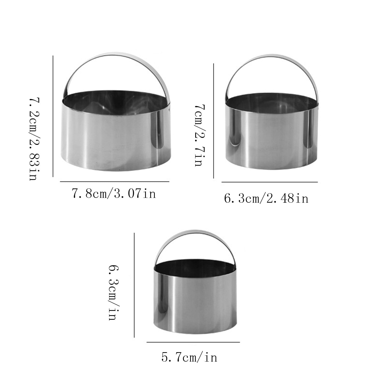 3 Pcs Round Biscuit Cutter With Handle,Circle Biscuit Cutter,Stainless Steel Round Circle Doughnut Cutter Baking Molds,Round Cookie Cutters Tool,Biscuit Cutter Set ,Kitchen Baking Supplies 3PCS - Image 5