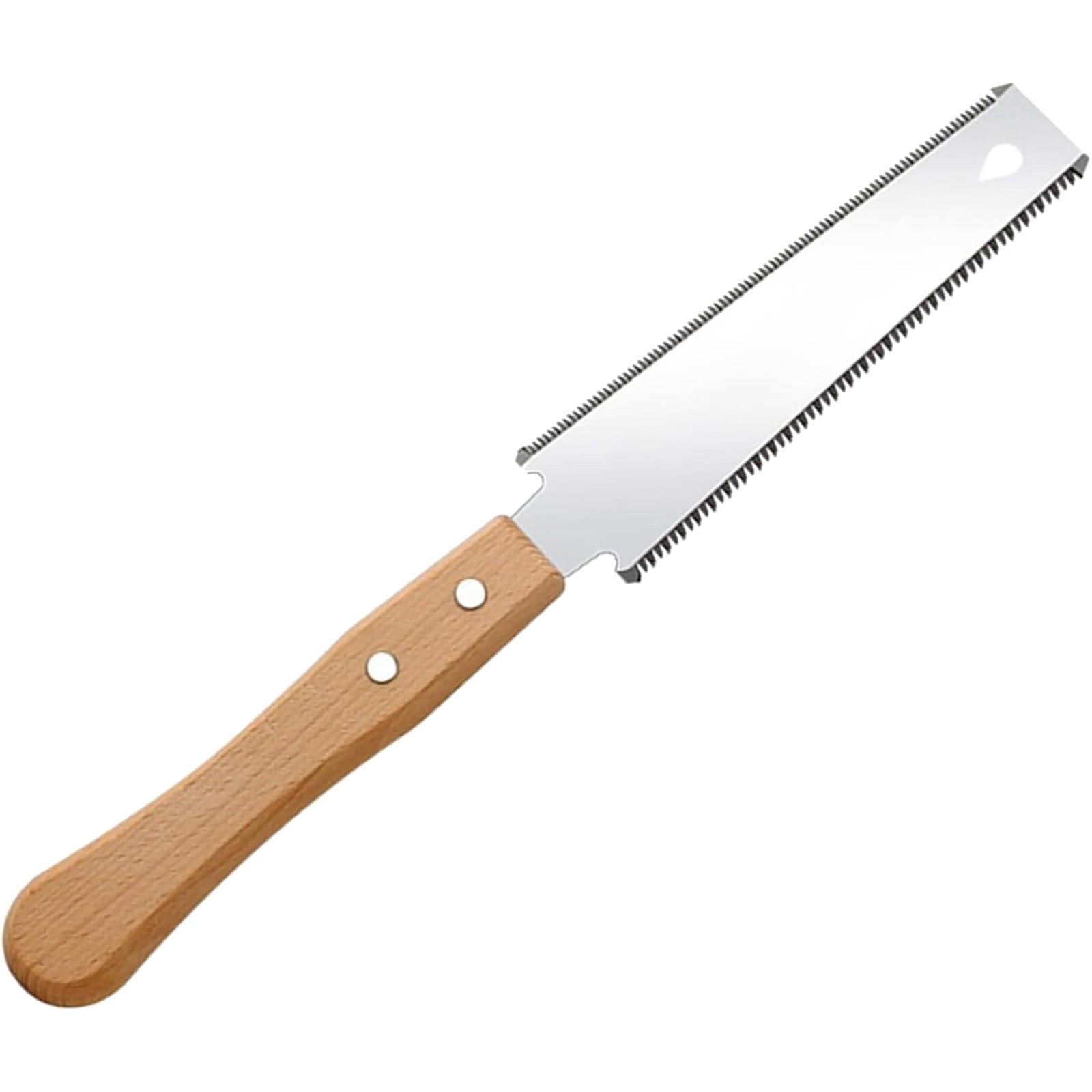 Japanese Pull Saw,Small Hand Saw, Japanese Double Pull Saw with Wooden Handle,Steel Blades and Wood Handles, Handsaw Cutting Edges, Flush Cutting Trim Tool for Carpentry(Silver2) Silver3 - Image 1