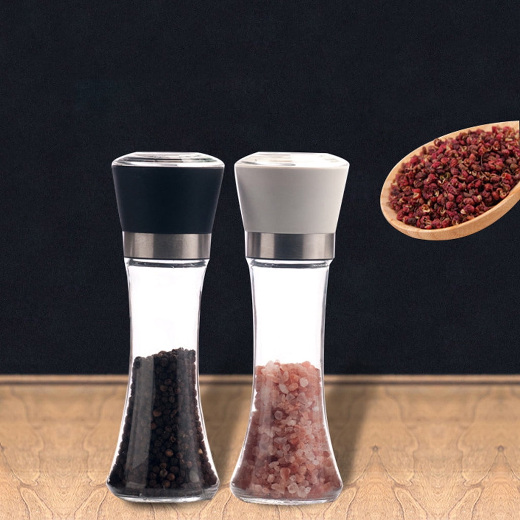 1 Pcs Salt And Pepper Grinder,Stainless Steel Sea Salt And Pepper Grinder,Glass Salt And Pepper Shakers,Refillable Sea Salt Shakers,Salt Grinder Refillable,Easy Clean Glass Grinders Black - Image 6