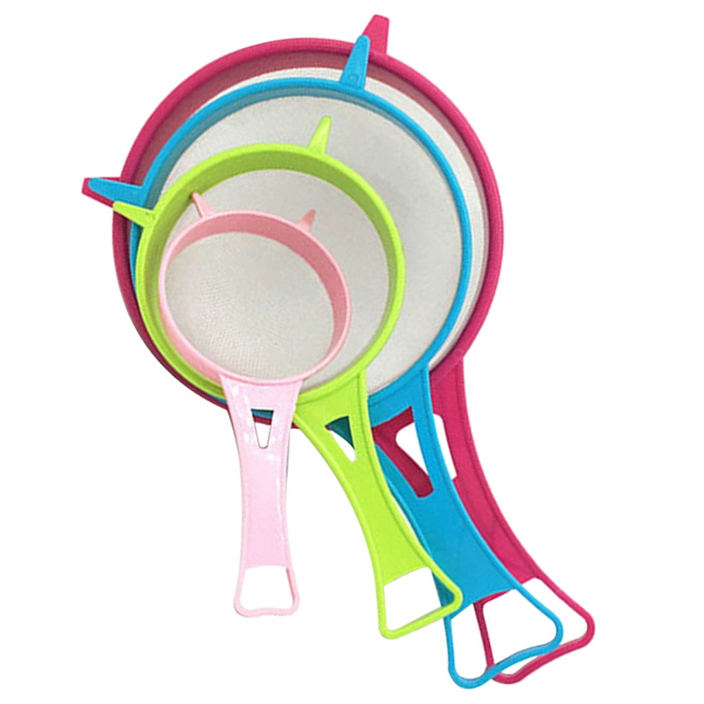 4 Pcs Plastic Mesh Strainer Colander Set,Nylon Mesh Strainer Food Yogurt Mesh Sieve,Plastic Mesh Colander,Reusable Coffee Filter With \u200bHandle Kitchen Tools for Filtering Juice Milk 4PCS - Image 1
