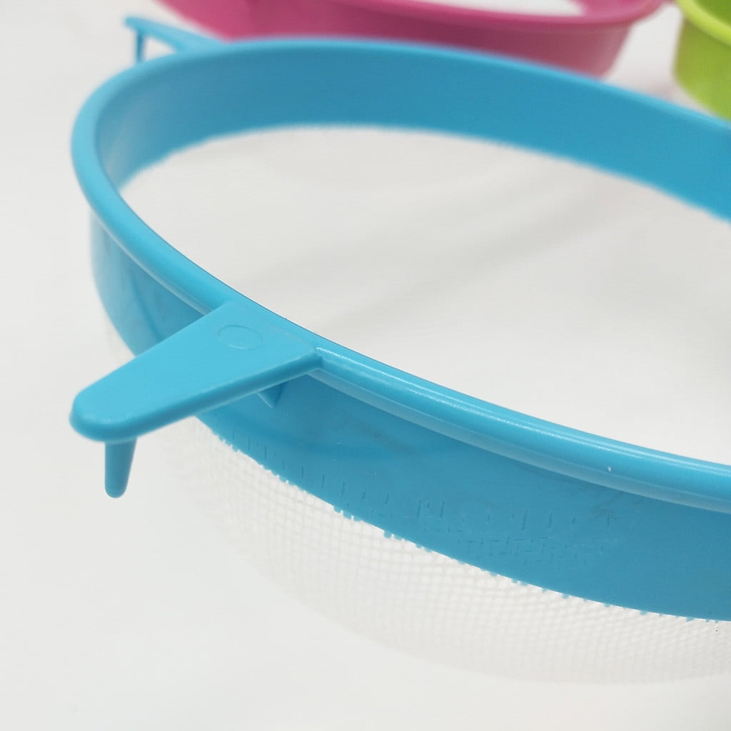 4 Pcs Plastic Mesh Strainer Colander Set,Nylon Mesh Strainer Food Yogurt Mesh Sieve,Plastic Mesh Colander,Reusable Coffee Filter With \u200bHandle Kitchen Tools for Filtering Juice Milk 4PCS - Image 5