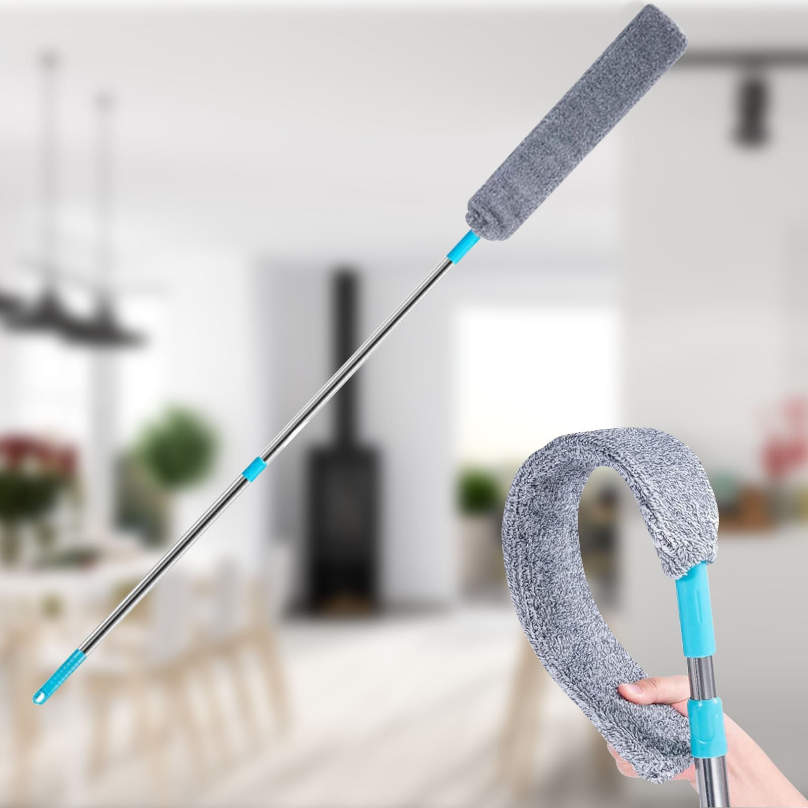 Window Cleaning Squeegee,Shower Squeegee for Shower Glass Doors,Car Window Windshield Mirror Tile Cleaner Cleaning Wiper Squeegees Tool with Hook,Window Cleaning Shower Glass Squeegees(Z3-White) Grey - Image 2
