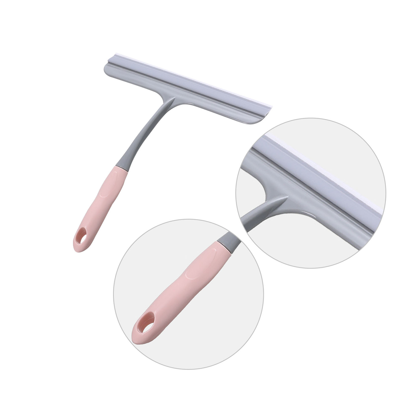 Window Cleaning Squeegee,Shower Squeegee for Shower Glass Doors,Car Window Windshield Mirror Tile Cleaner Cleaning Wiper Squeegees Tool with Hook,Window Cleaning Shower Glass Squeegees(Z3-White) Z3-Pink - Image 4