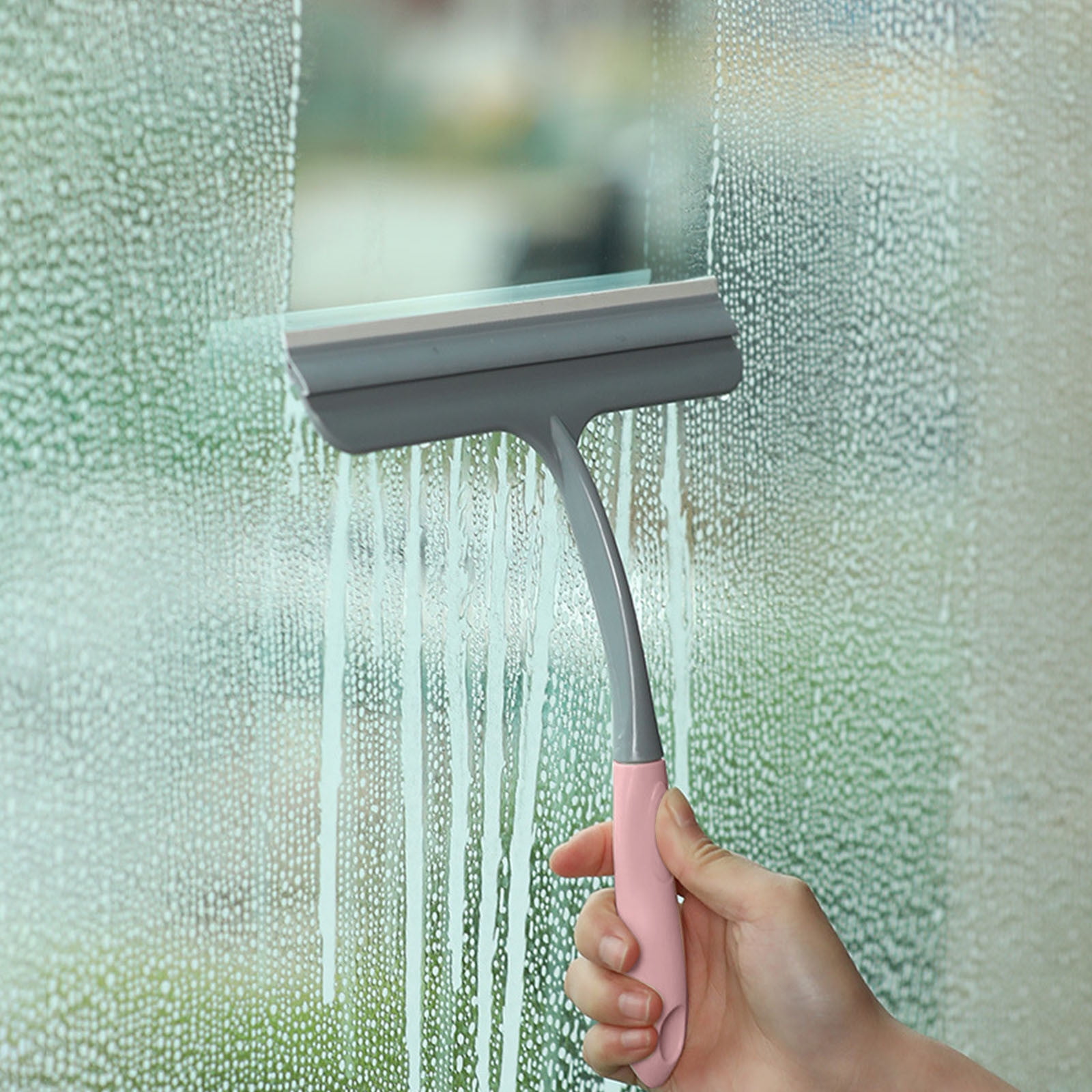 Window Cleaning Squeegee,Shower Squeegee for Shower Glass Doors,Car Window Windshield Mirror Tile Cleaner Cleaning Wiper Squeegees Tool with Hook,Window Cleaning Shower Glass Squeegees(Z3-White) Z3-Pink - Image 6