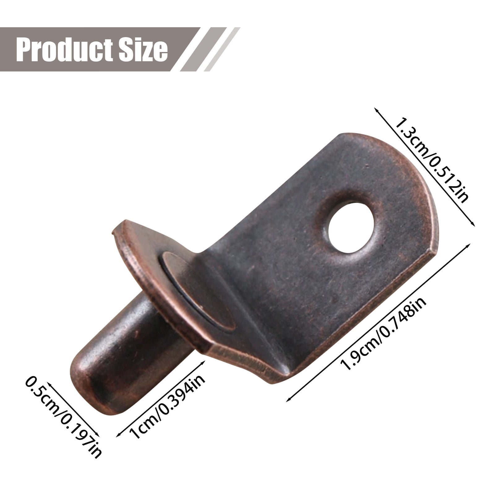 20 Pcs Shelf Support Peg,L Shaped Metal Shelf Peg With Hole,6 Mm Cabinet Shelf Bracket Peg,L-Shaped Plated Shelf Pins Holders for Bookcase Kitchen Closet Shelf Shelves Furniture Cabinet,20PCS E - Image 2