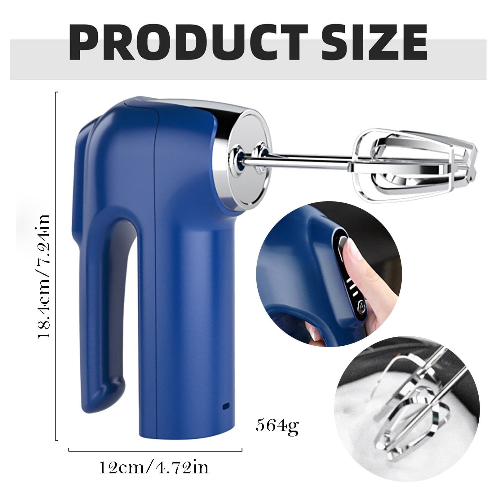 Powerful Hand Mixer, 3-Speed Hand Held Mixer for Baking, Lightweight Stainless Hand , Kitchen Mixer for , Cookies, 1 Pcs, 7.2x4.72 7.2