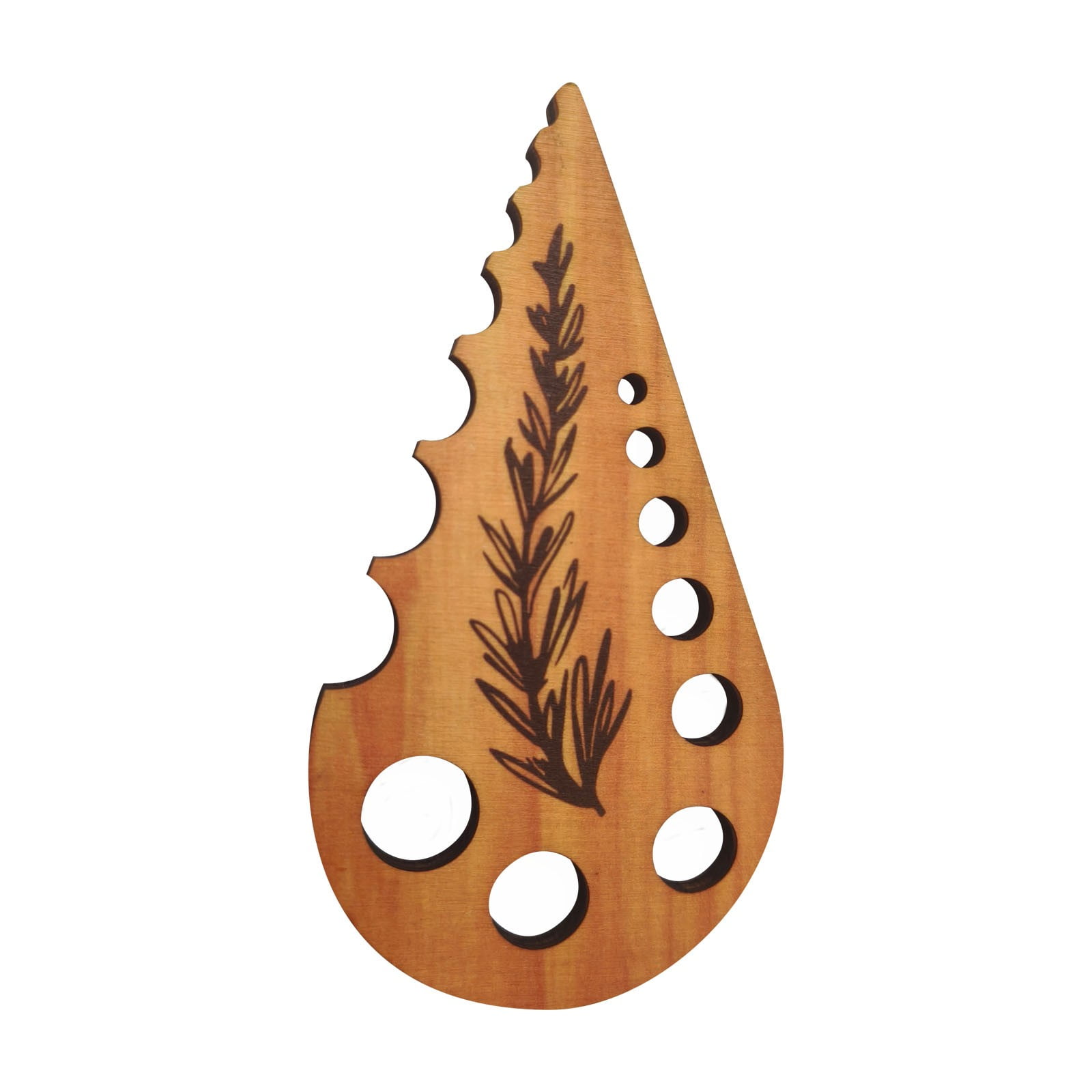 Herb Stripper 8 Holes,Herb Stripper Tool,Wooden Herb Stripper Vegetable Leaf Remover,Different Aperture Designs Wood Stripping Strippers Suitable for Herbs, Parsley, Coriander, Thyme Khaki - Image 1