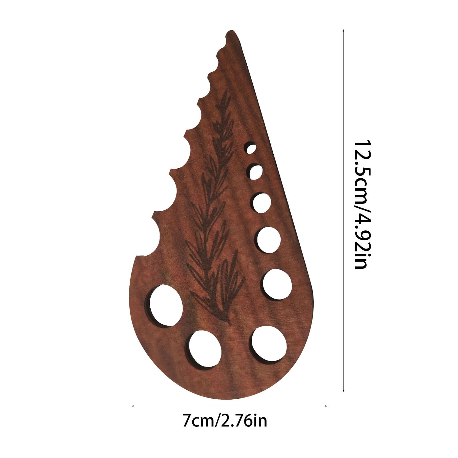 Herb Stripper 8 Holes,Herb Stripper Tool,Wooden Herb Stripper Vegetable Leaf Remover,Different Aperture Designs Wood Stripping Strippers Suitable for Herbs, Parsley, Coriander, Thyme Khaki - Image 3