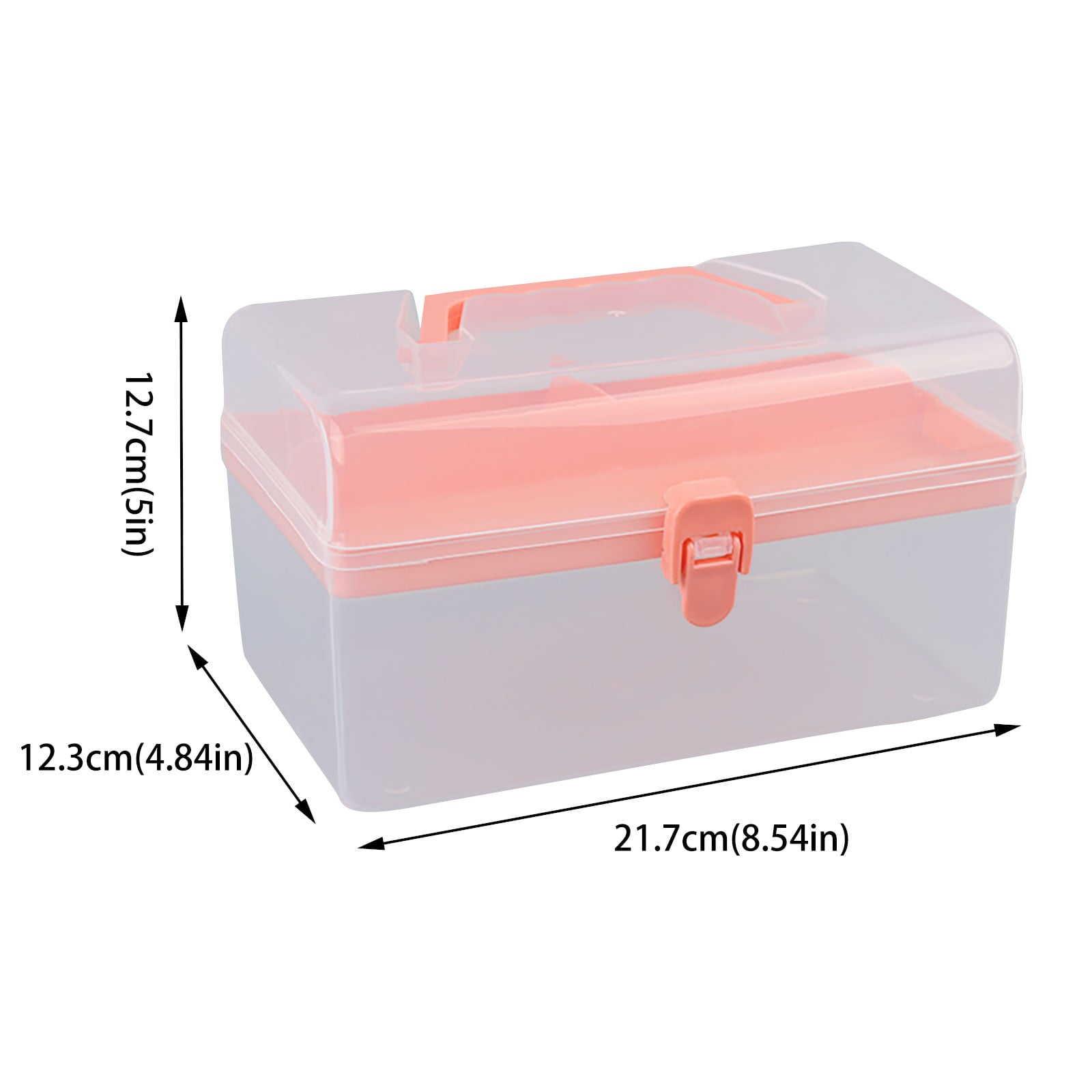 Home Box and Travel Storage Box, Plastic Kit Case Container Empty, Box with Lock Lid & Handle, Emergency Organizer for Family and Traveling, 9.1x4.7x3.7 8.54