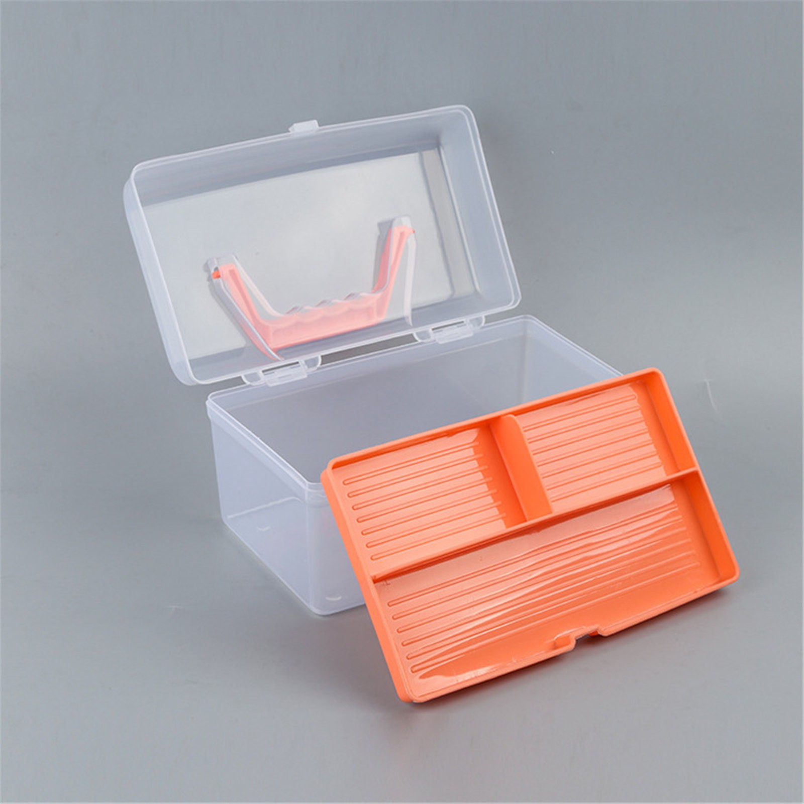 Home Box and Travel Storage Box, Plastic Kit Case Container Empty, Box with Lock Lid & Handle, Emergency Organizer for Family and Traveling, 9.1x4.7x3.7 8.54