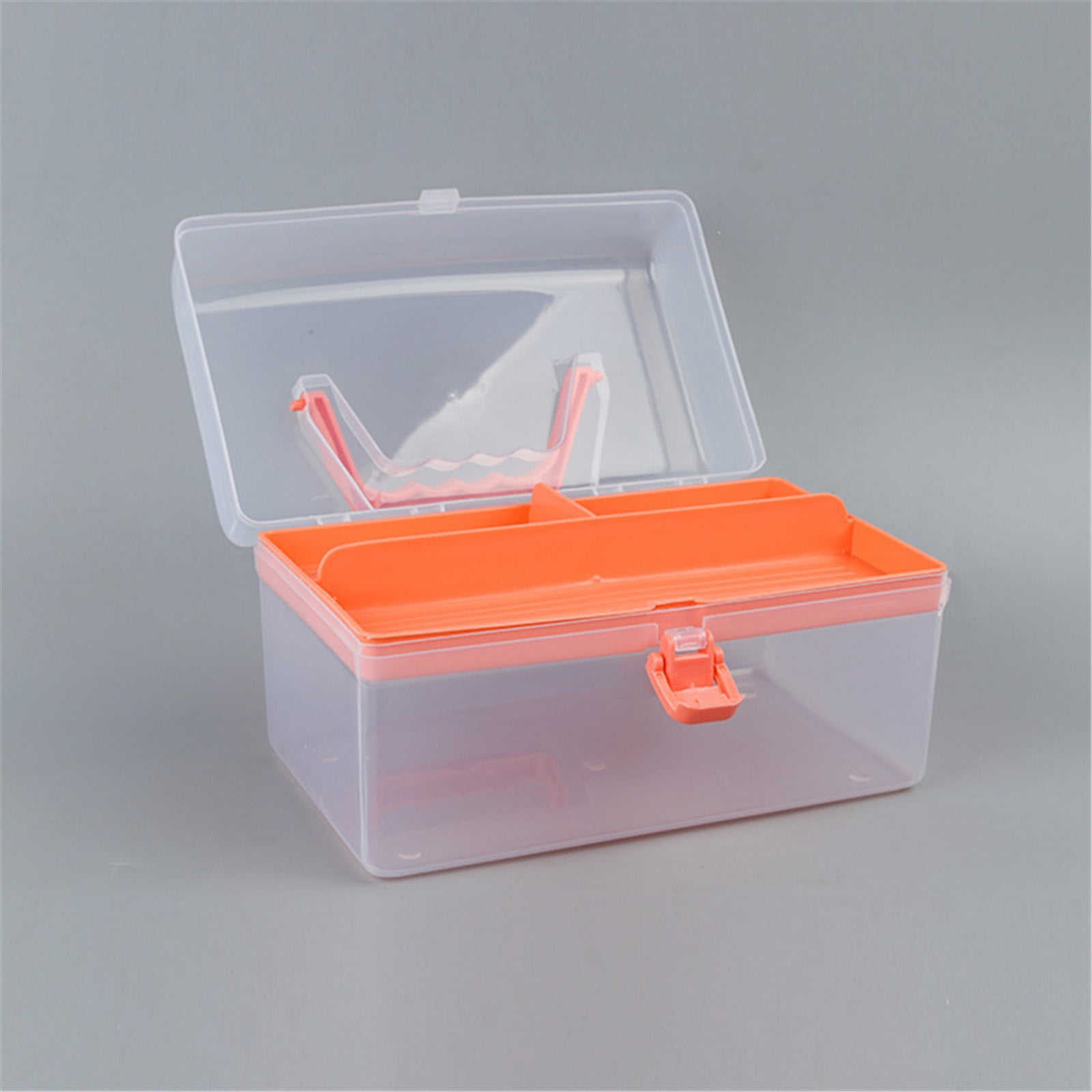 Home Box and Travel Storage Box, Plastic Kit Case Container Empty, Box with Lock Lid & Handle, Emergency Organizer for Family and Traveling, 9.1x4.7x3.7 8.54
